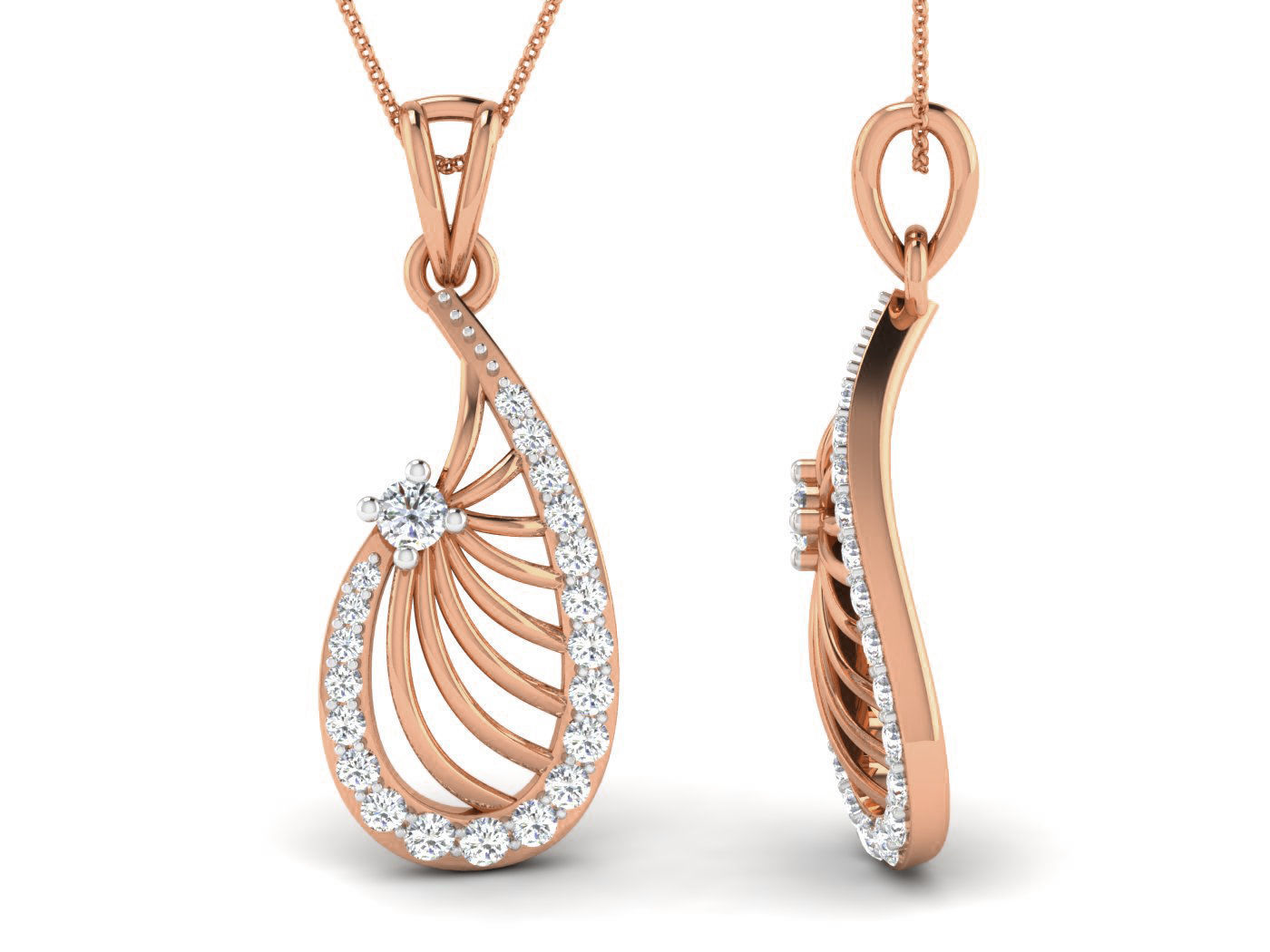 High Jewelry Pendant Earrings Set 3dm stl obj mtl gltf glb 3D print model_13