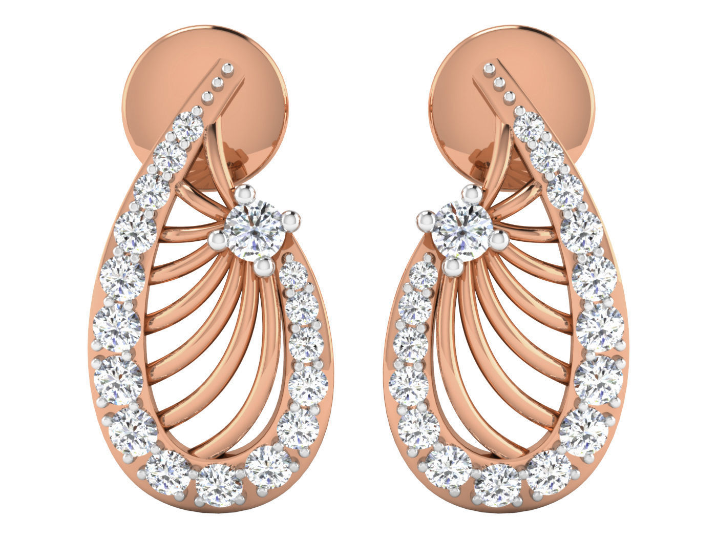 High Jewelry Pendant Earrings Set 3dm stl obj mtl gltf glb 3D print model_21