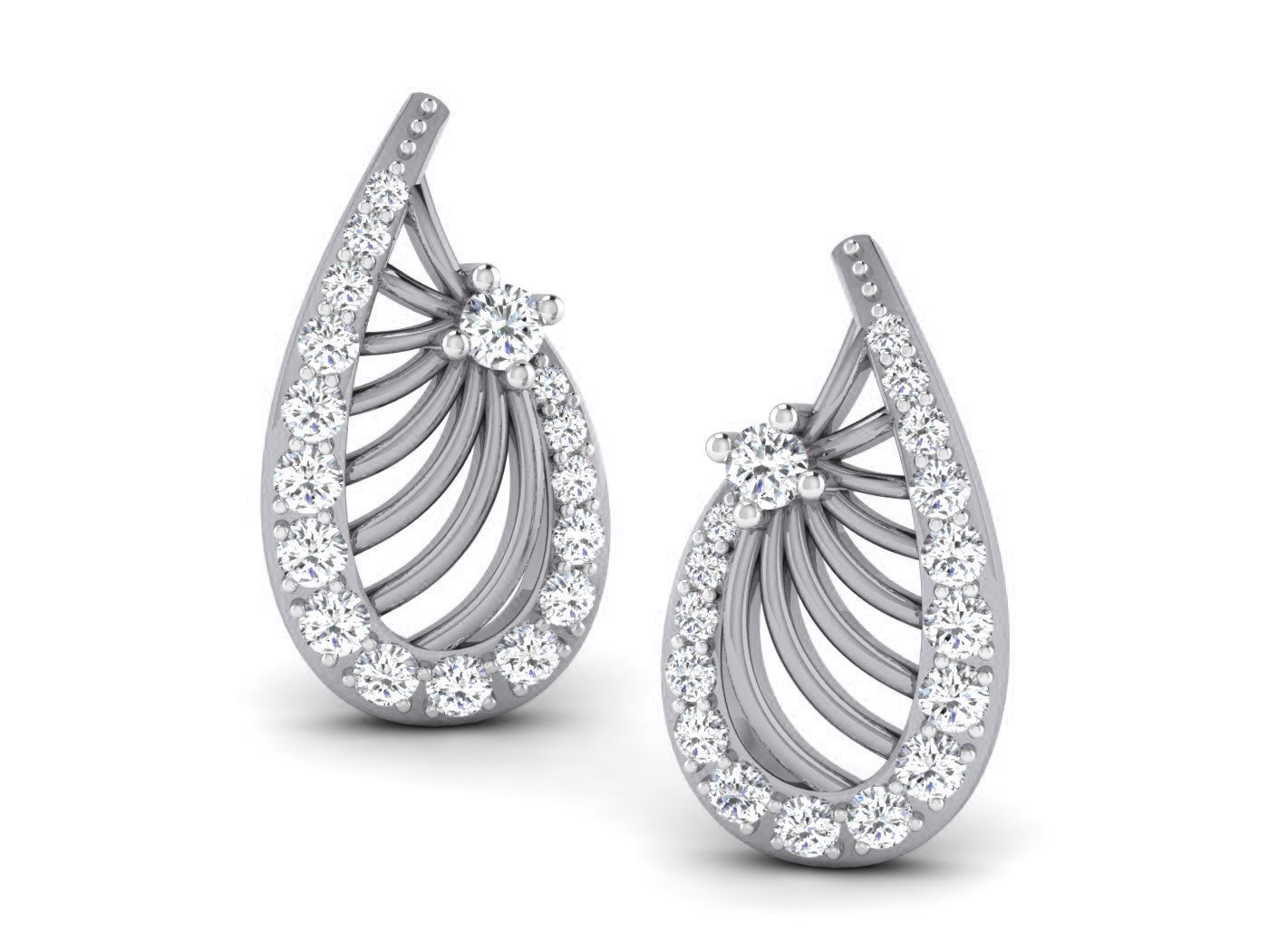 High Jewelry Pendant Earrings Set 3dm stl obj mtl gltf glb 3D print model_6