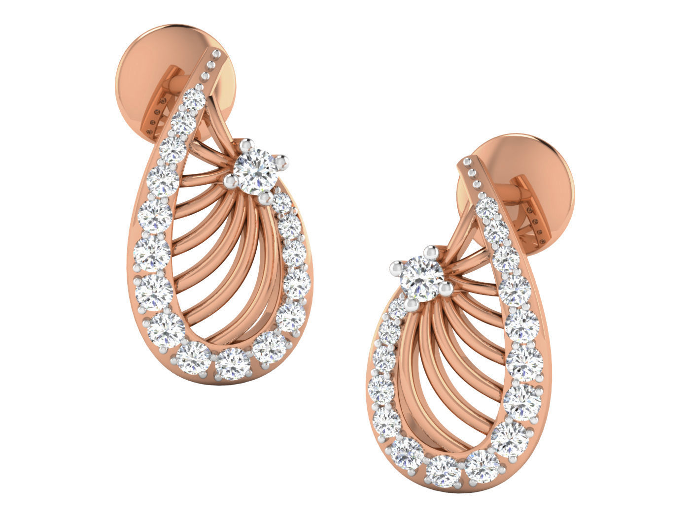 High Jewelry Pendant Earrings Set 3dm stl obj mtl gltf glb 3D print model_17