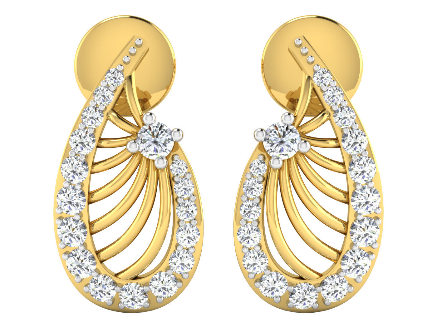 High Jewelry Pendant Earrings Set 3dm stl obj mtl gltf glb 3D print model_20