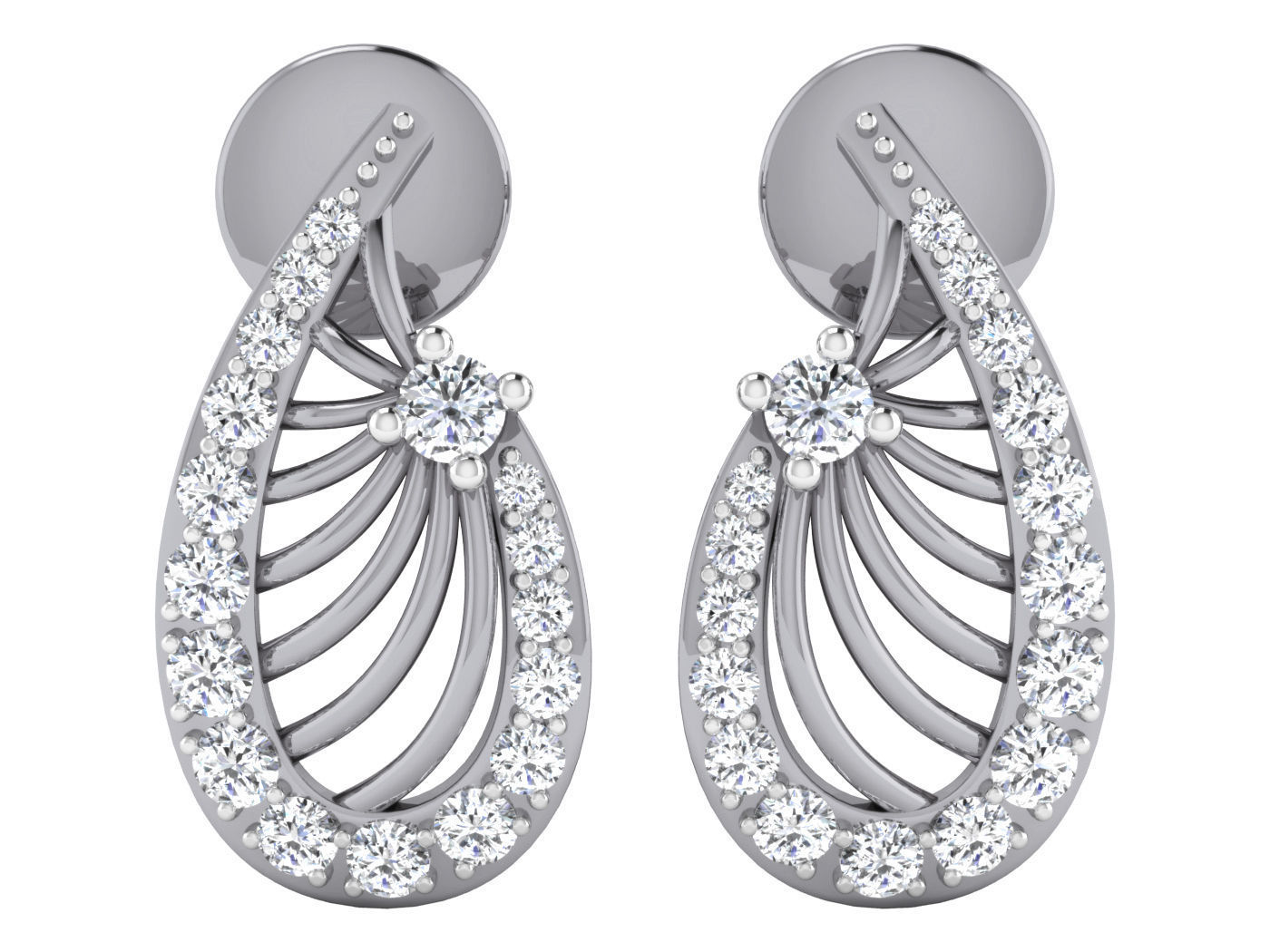 High Jewelry Pendant Earrings Set 3dm stl obj mtl gltf glb 3D print model_23