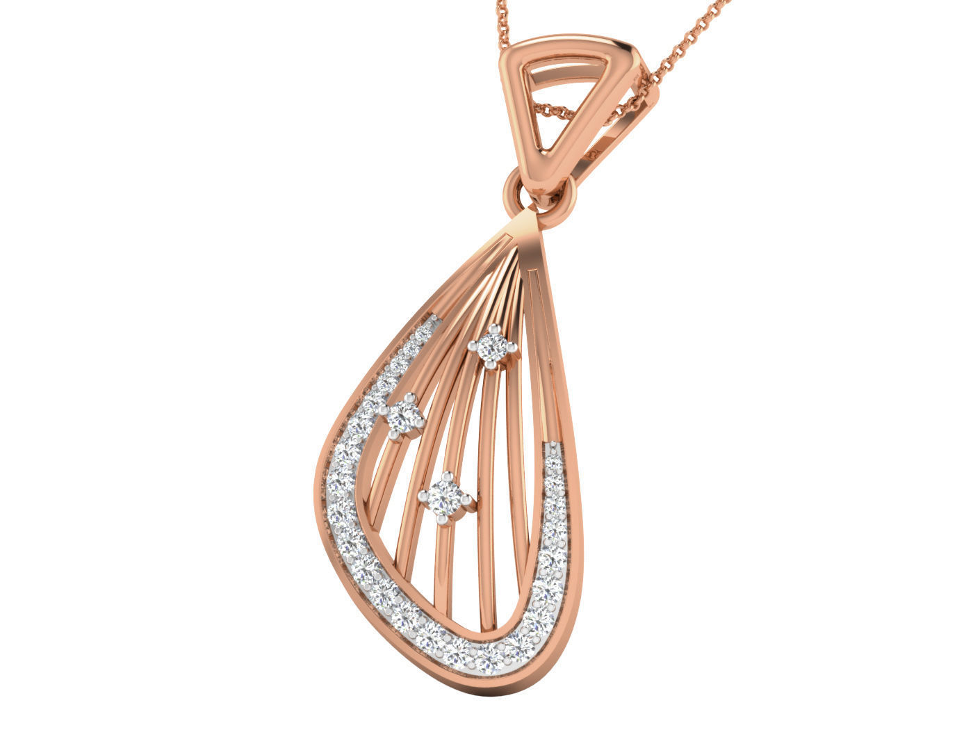 Wire High Jewelry Pendant Earrings Set 3dm stl obj mtl gltf glb 3D print model_7