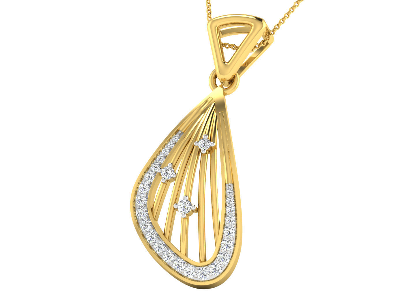 Wire High Jewelry Pendant Earrings Set 3dm stl obj mtl gltf glb 3D print model_3