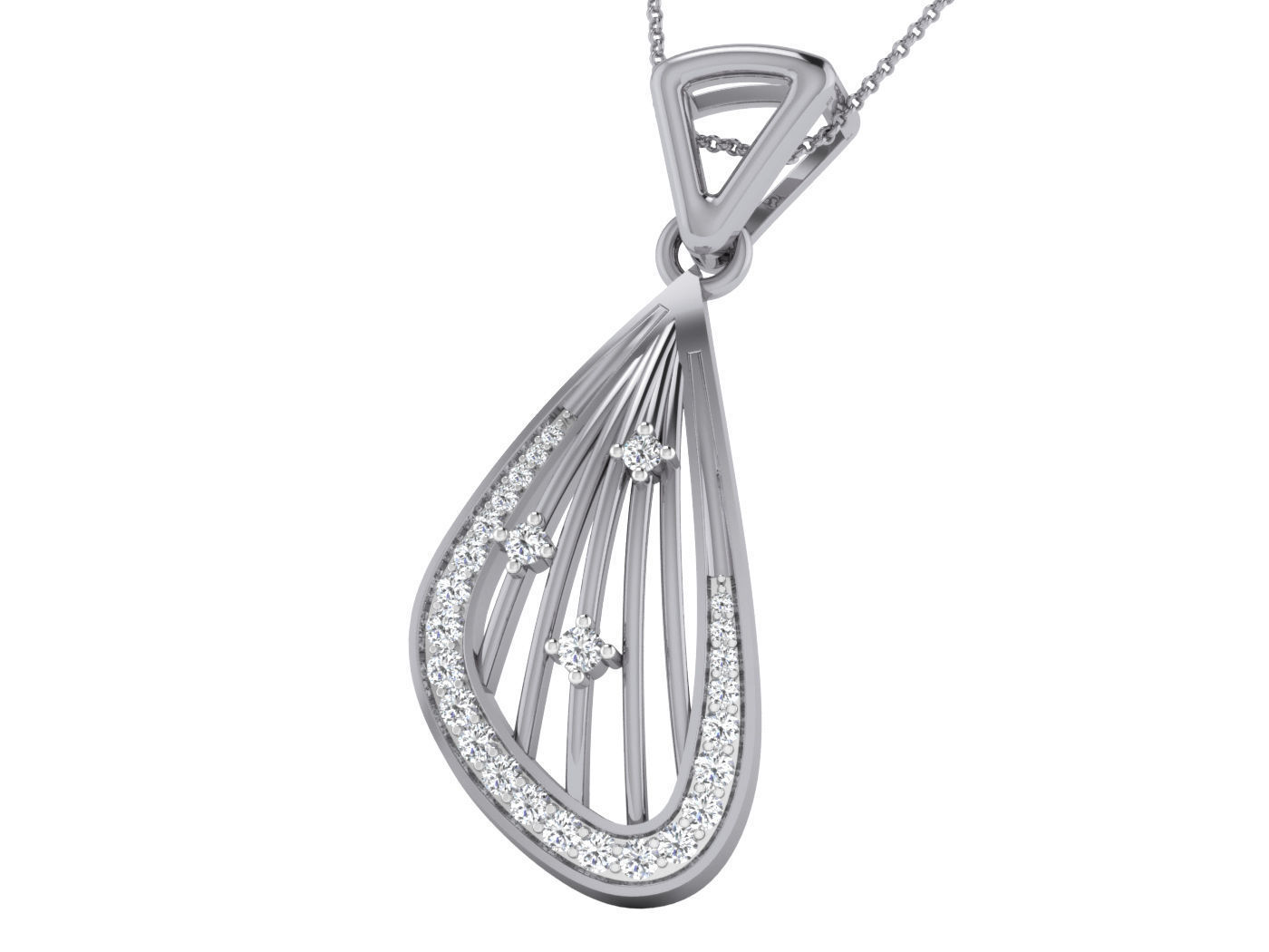 Wire High Jewelry Pendant Earrings Set 3dm stl obj mtl gltf glb 3D print model_4