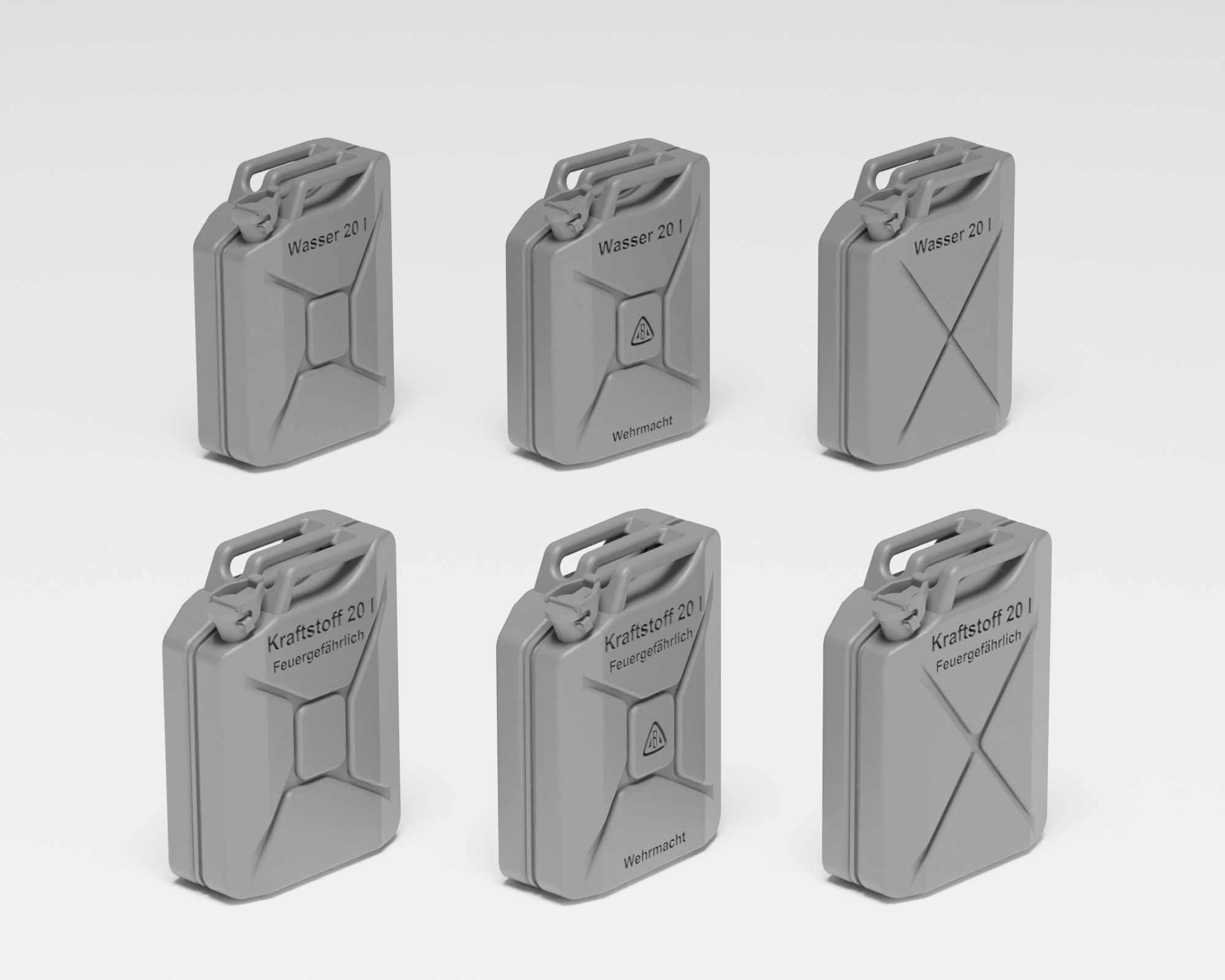 German WWII fuel pack - Fuel drums and jerrycans 3D print model_1