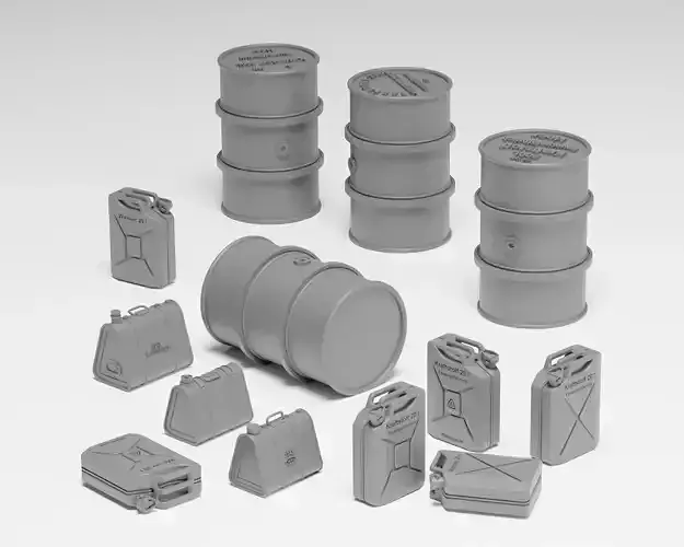 German WWII fuel pack - Fuel drums and jerrycans 3D print model