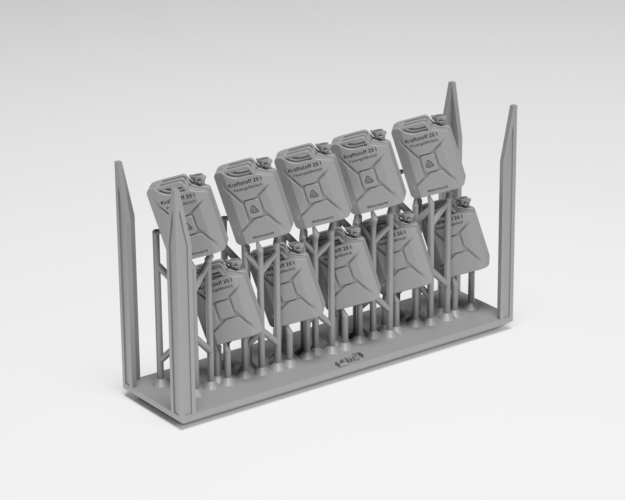 German WWII fuel pack - Fuel drums and jerrycans 3D print model_5