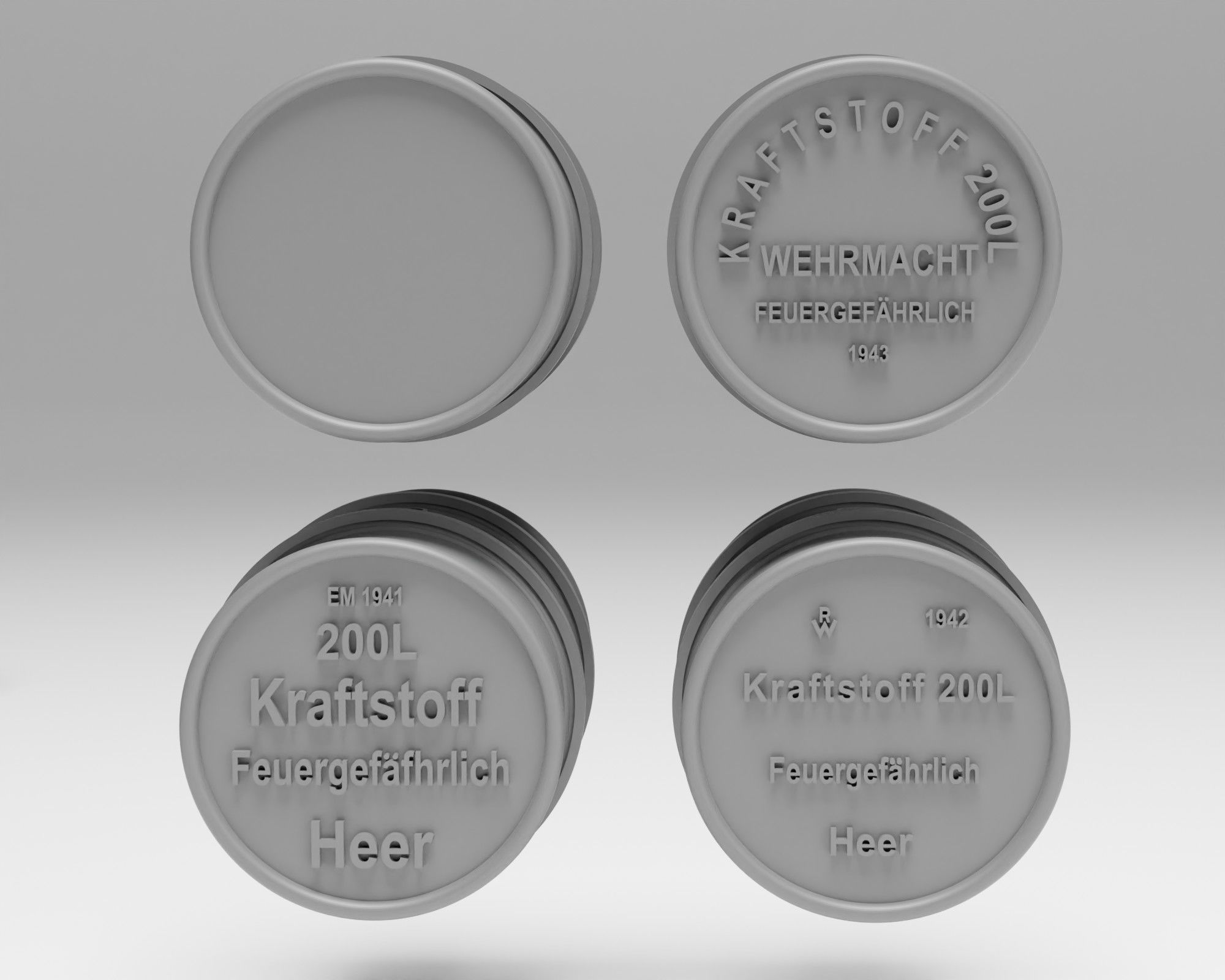 German WWII fuel pack - Fuel drums and jerrycans 3D print model_4