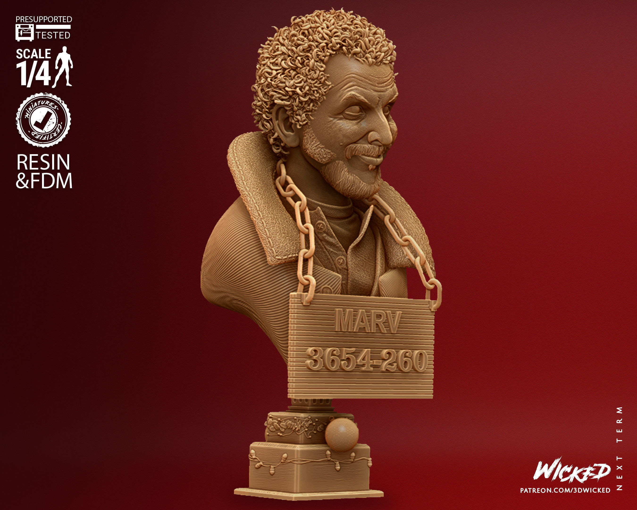 Wicked Home Alone Marv Bust Tested for 3D printing 3D print model_18