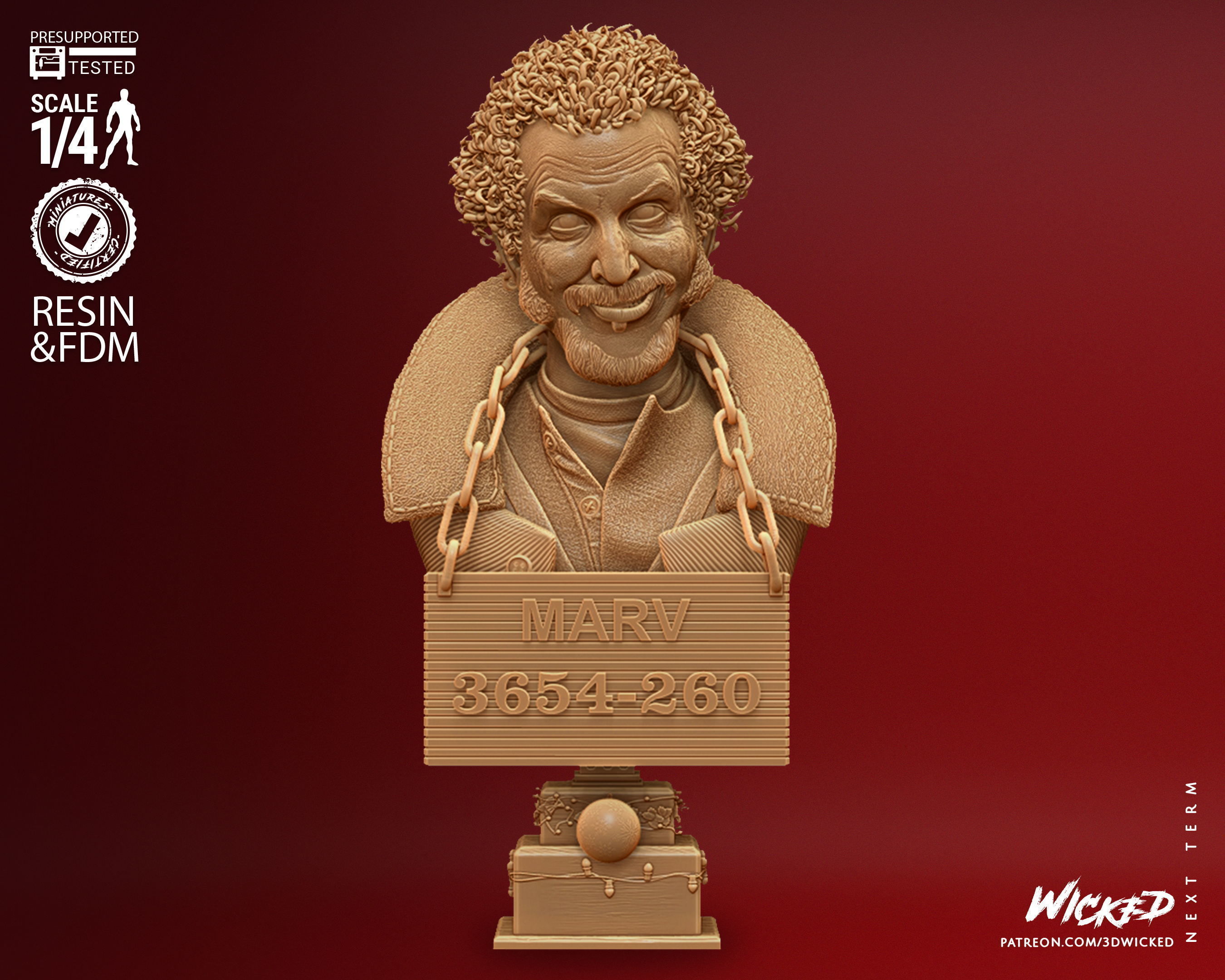 Wicked Home Alone Marv Bust Tested for 3D printing 3D print model_3