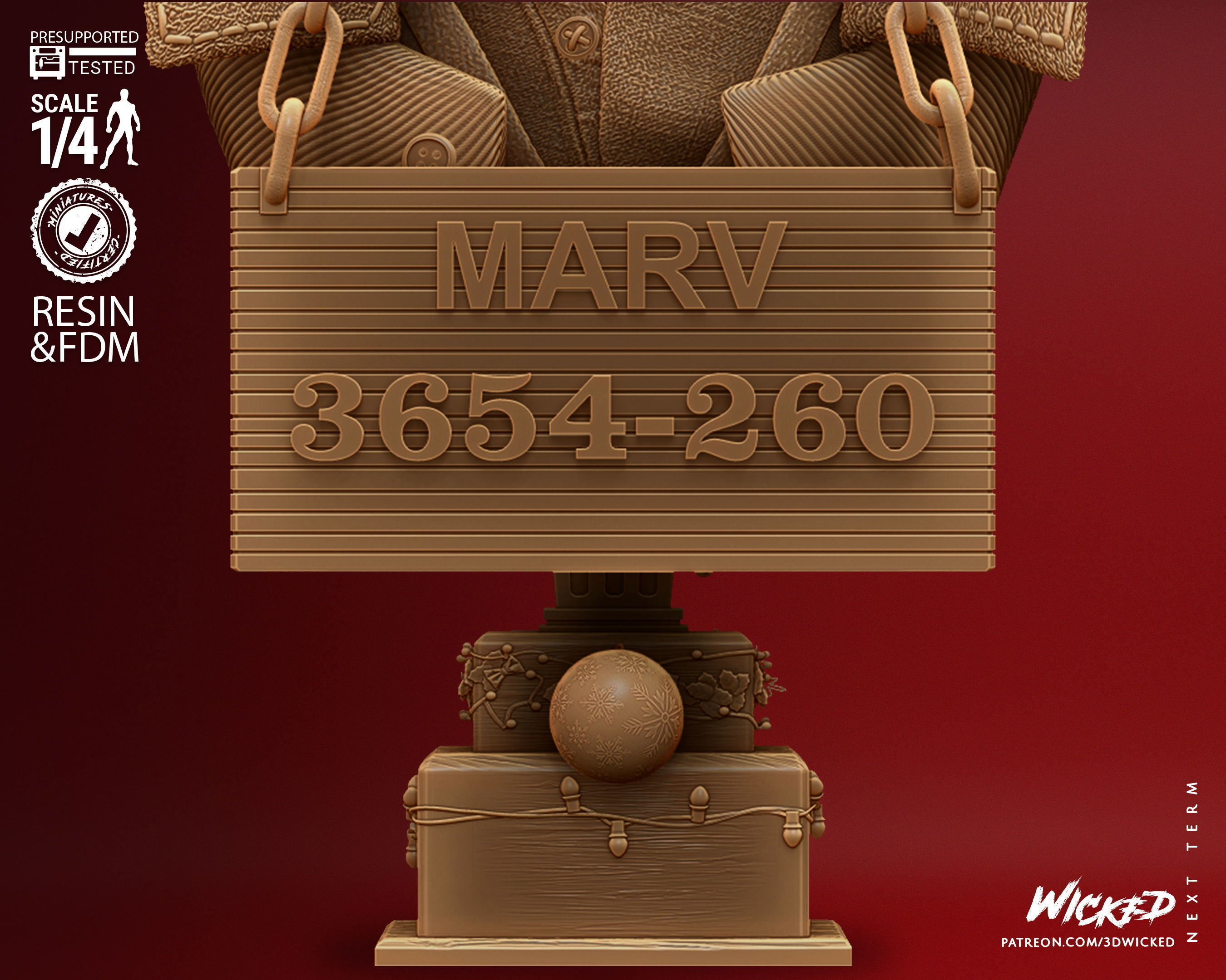 Wicked Home Alone Marv Bust Tested for 3D printing 3D print model_22