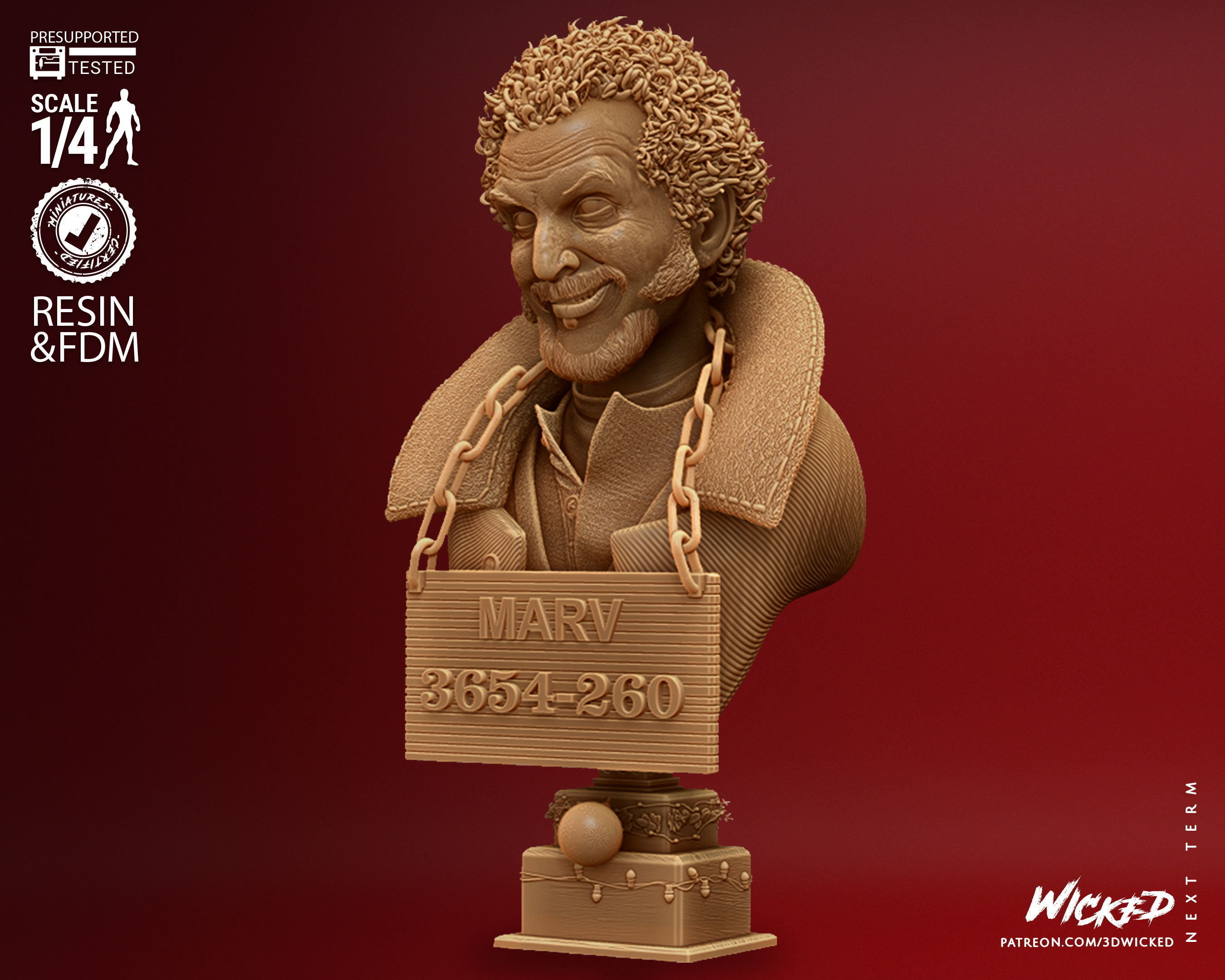 Wicked Home Alone Marv Bust Tested for 3D printing 3D print model_8