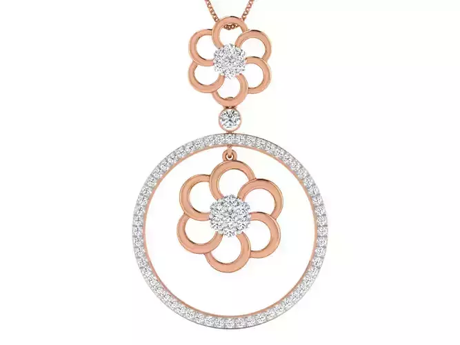 Flower High Jewelry Pendant Earrings Set 3dm stl obj mtl gltf