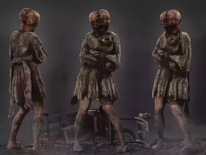 Horror Demon Split Personality Low-poly 3D model