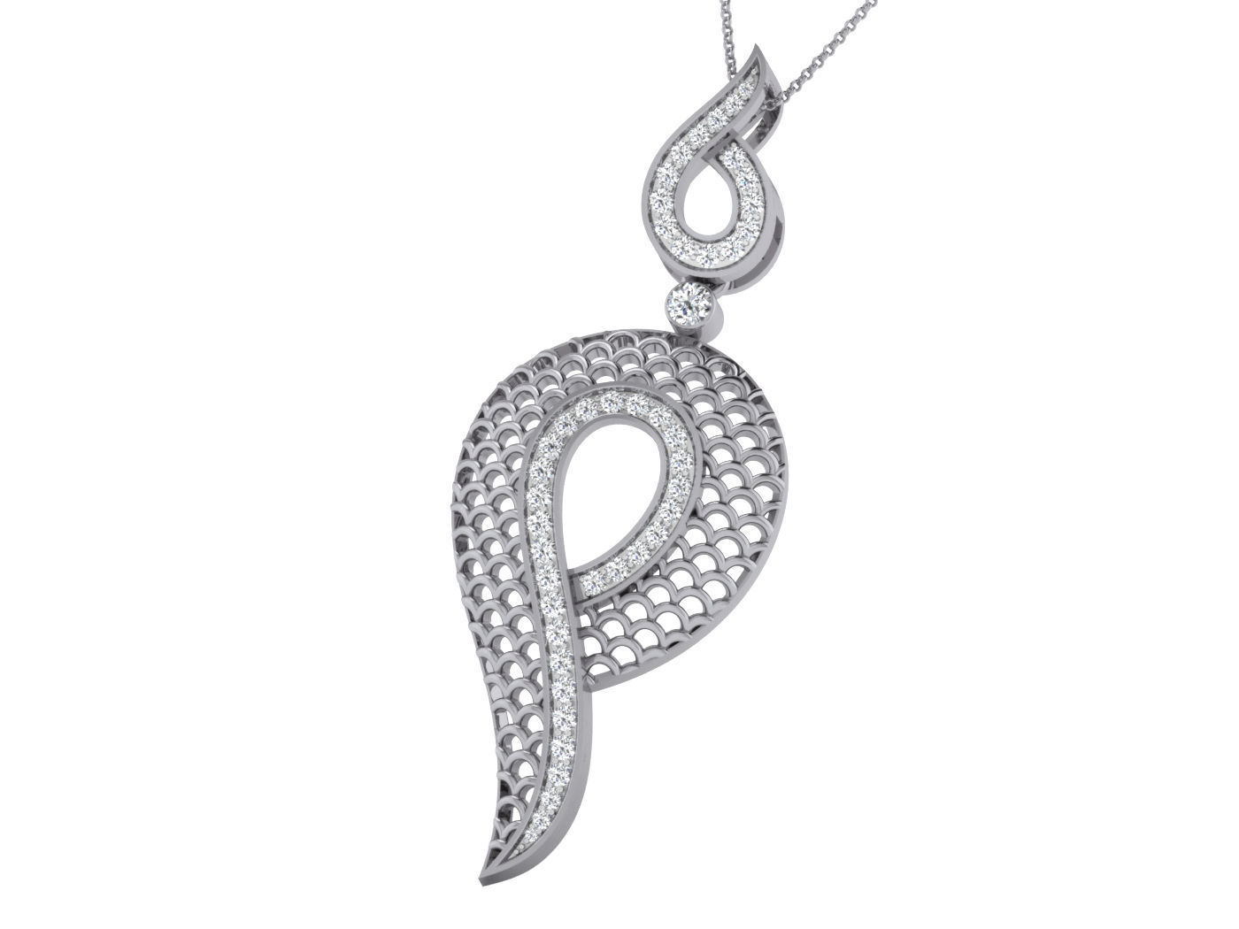 Wire Mesh High Jewelry Pendant Earrings Set 3dm stl obj mtl 3D print model_3