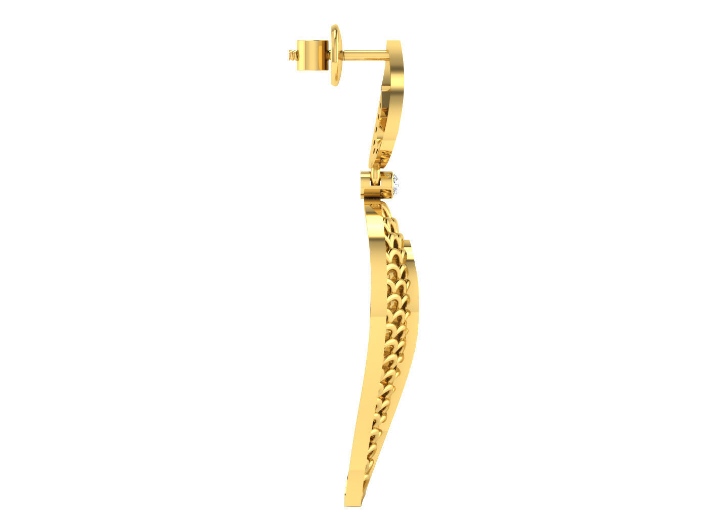 Wire Mesh High Jewelry Pendant Earrings Set 3dm stl obj mtl 3D print model_15