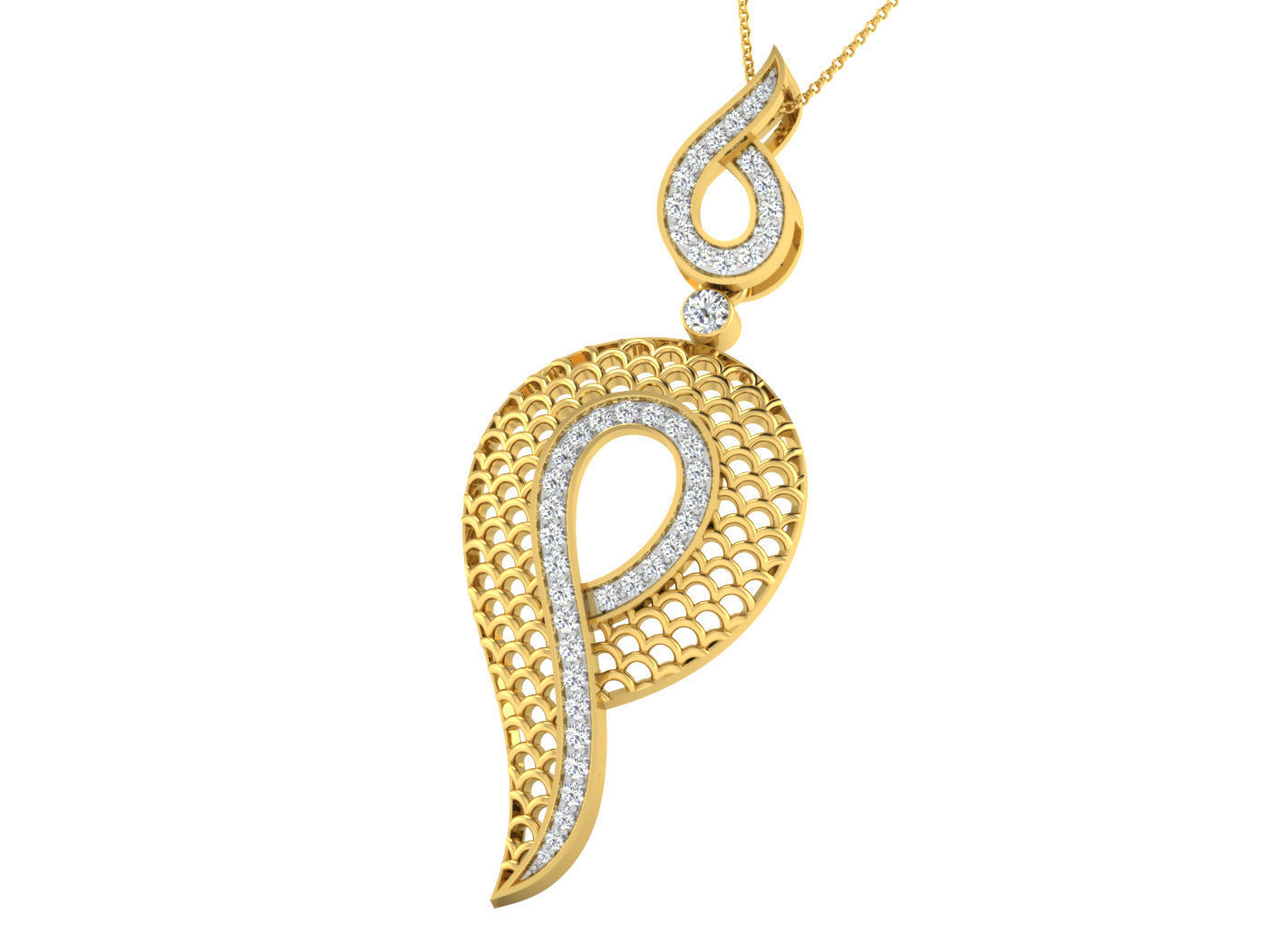 Wire Mesh High Jewelry Pendant Earrings Set 3dm stl obj mtl 3D print model_7