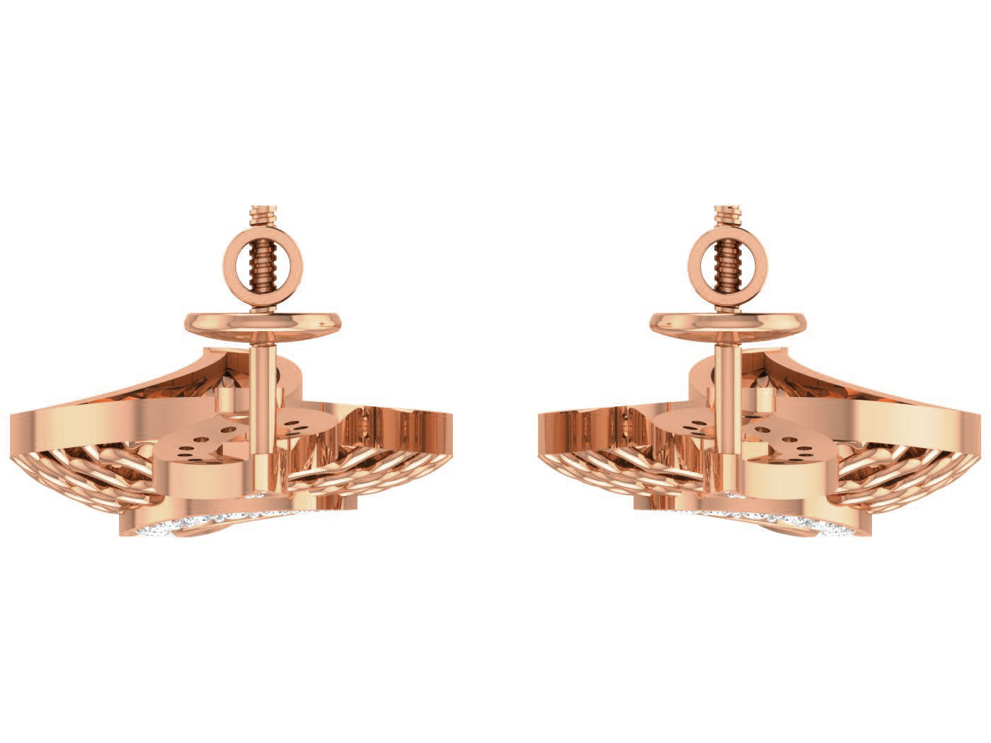 Wire Mesh High Jewelry Pendant Earrings Set 3dm stl obj mtl 3D print model_23