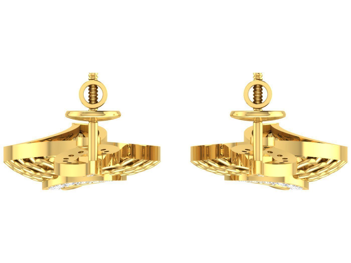 Wire Mesh High Jewelry Pendant Earrings Set 3dm stl obj mtl 3D print model_22