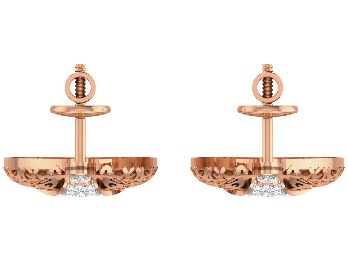 Wire Mesh High Jewelry Pendant Earrings Set 3dm stl obj mtl  3D print model_23