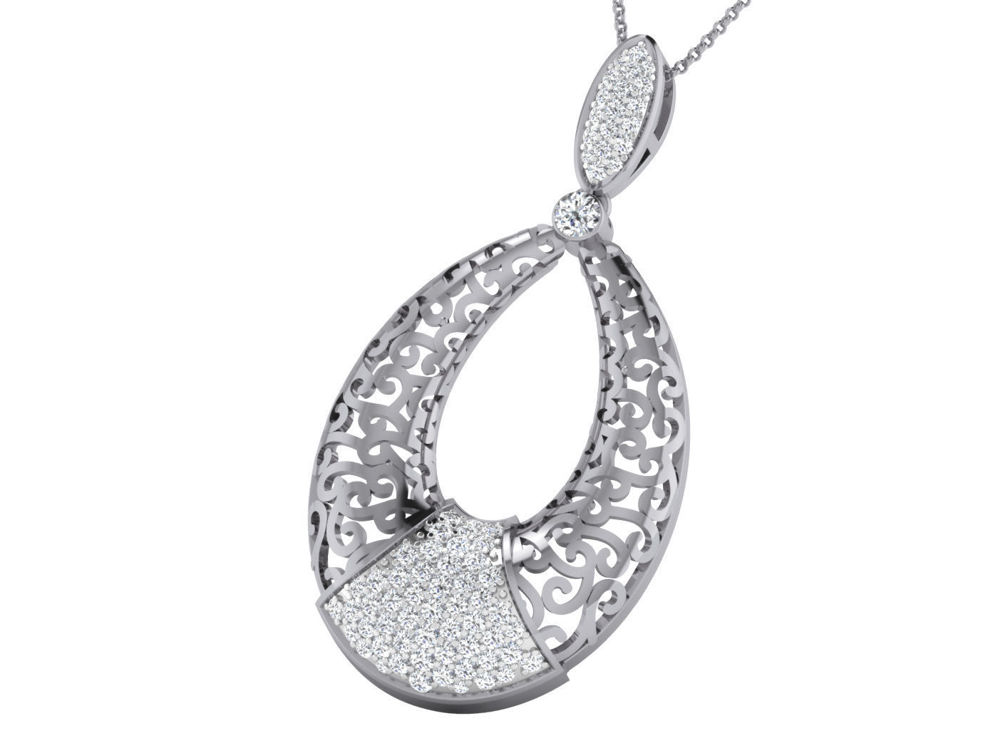 Wire Mesh High Jewelry Pendant Earrings Set 3dm stl obj mtl  3D print model_4