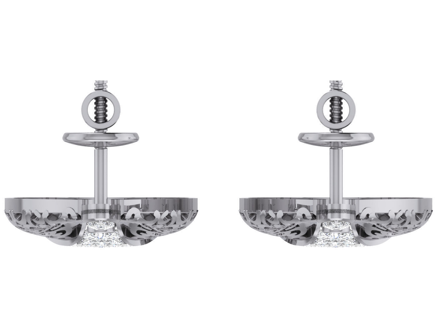 Wire Mesh High Jewelry Pendant Earrings Set 3dm stl obj mtl  3D print model_24