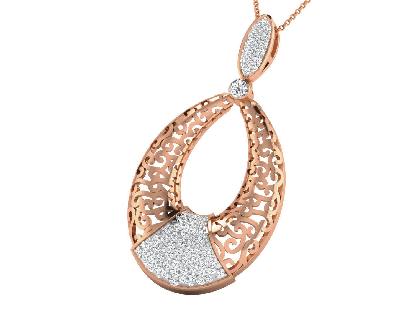 Wire Mesh High Jewelry Pendant Earrings Set 3dm stl obj mtl  3D print model_6