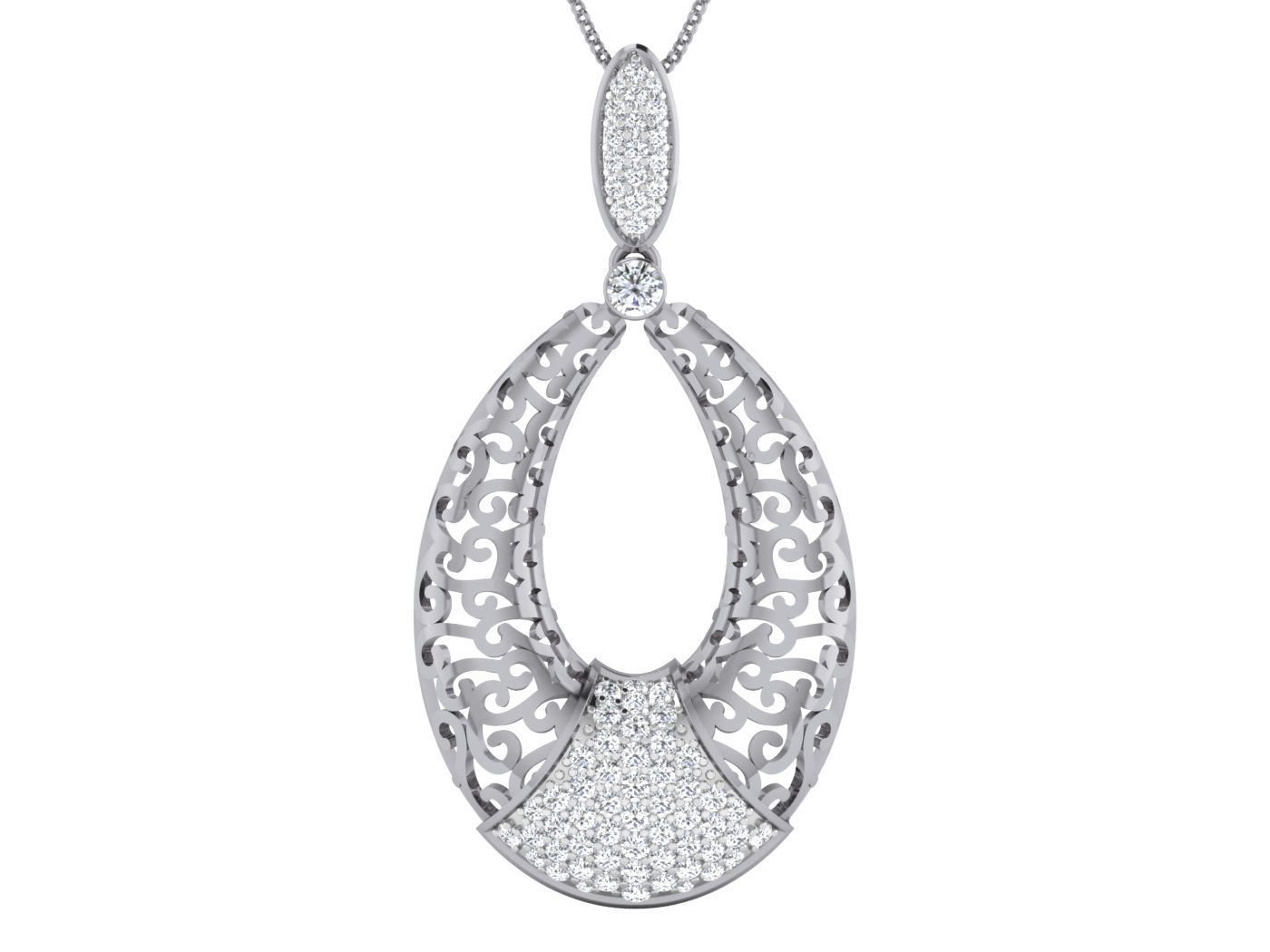 Wire Mesh High Jewelry Pendant Earrings Set 3dm stl obj mtl  3D print model_11