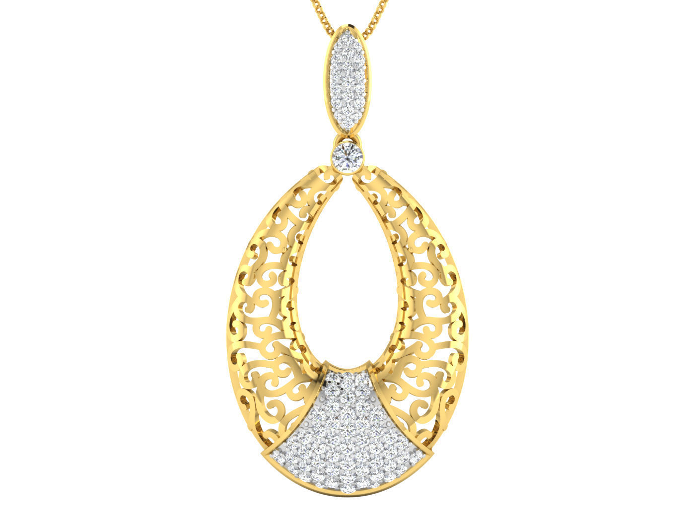 Wire Mesh High Jewelry Pendant Earrings Set 3dm stl obj mtl  3D print model_8