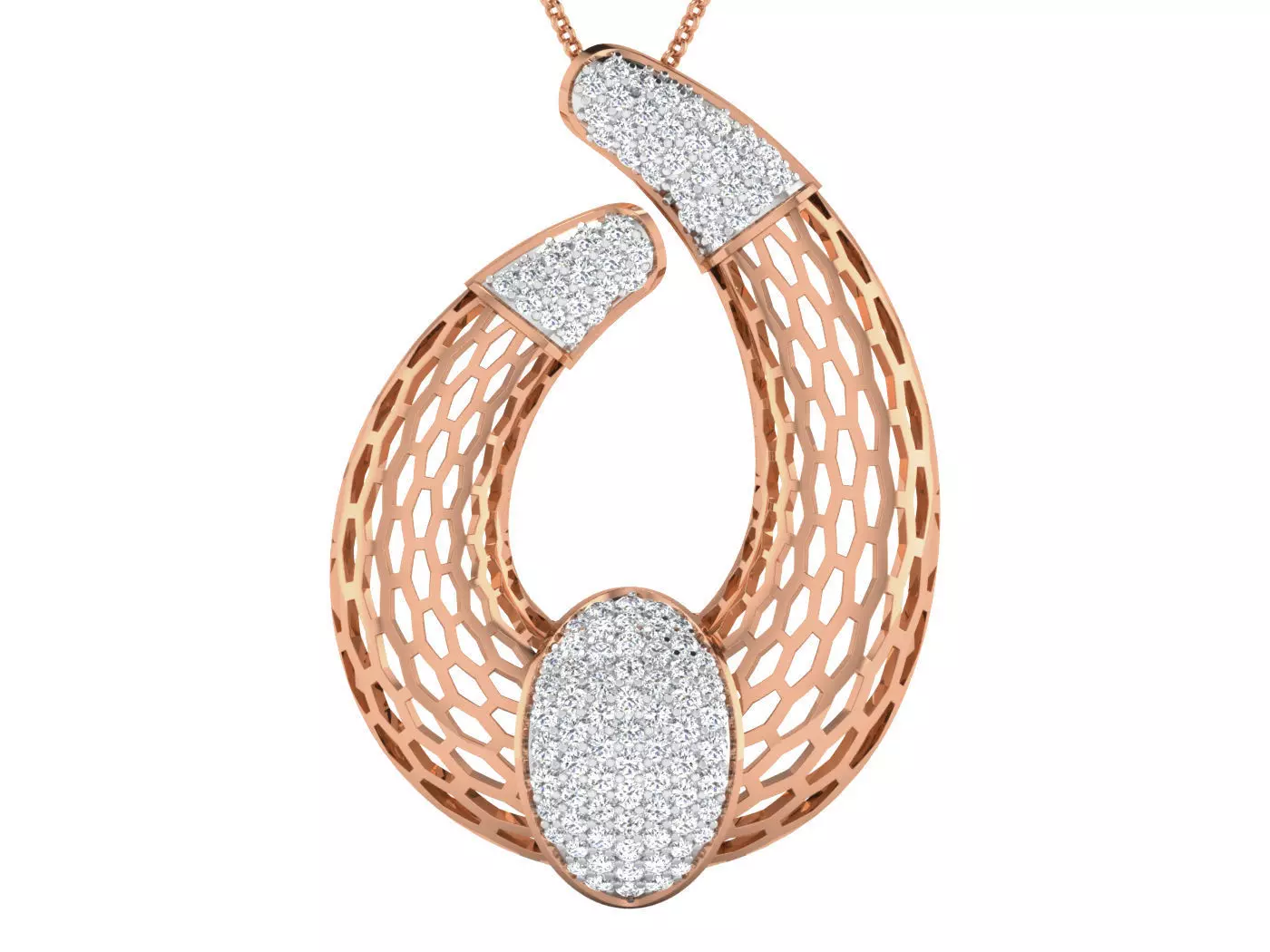 Wire Mesh High Jewelry Pendant Earrings Set 3dm stl obj mtl 3D print model_0