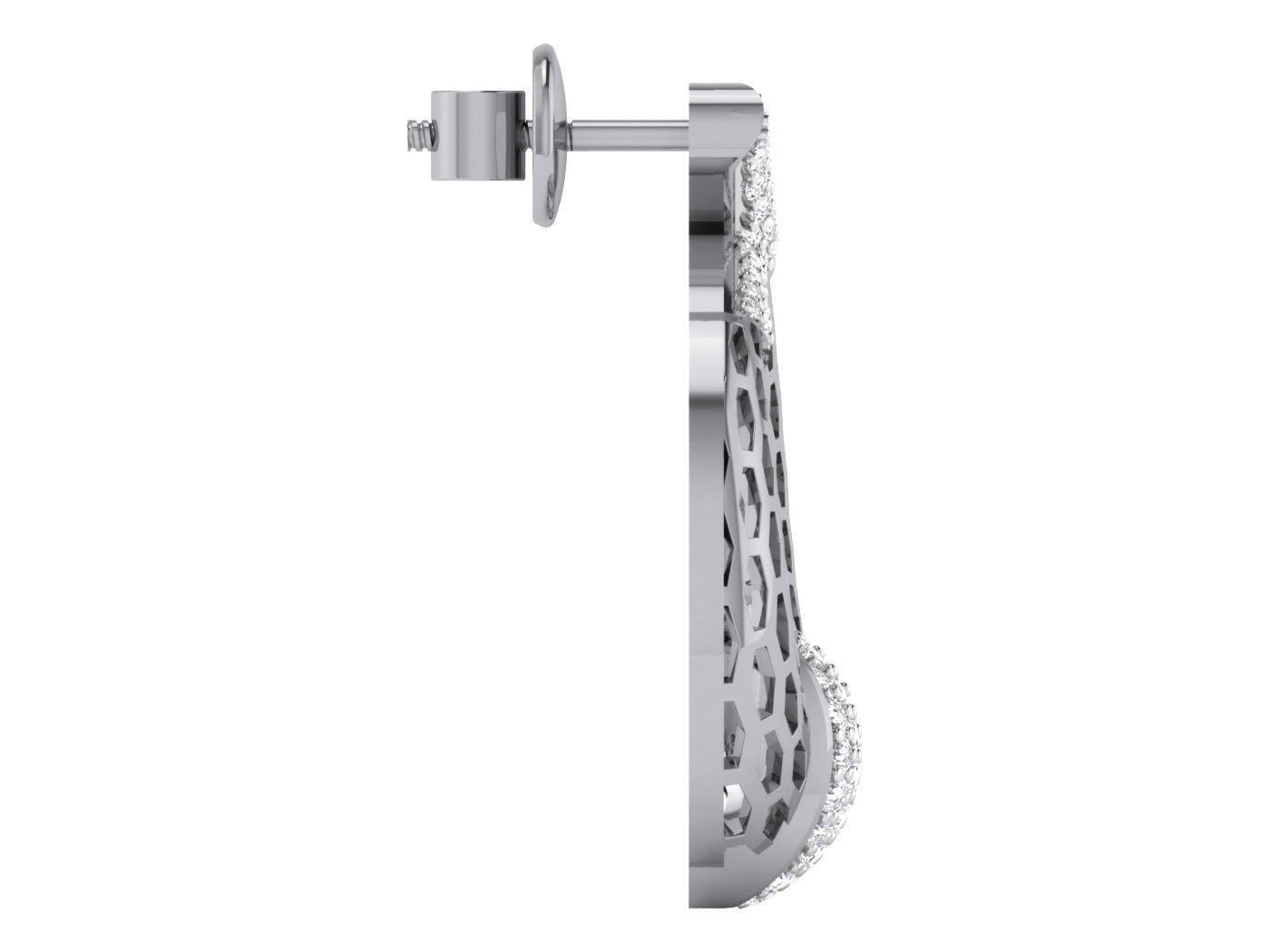 Wire Mesh High Jewelry Pendant Earrings Set 3dm stl obj mtl 3D print model_18