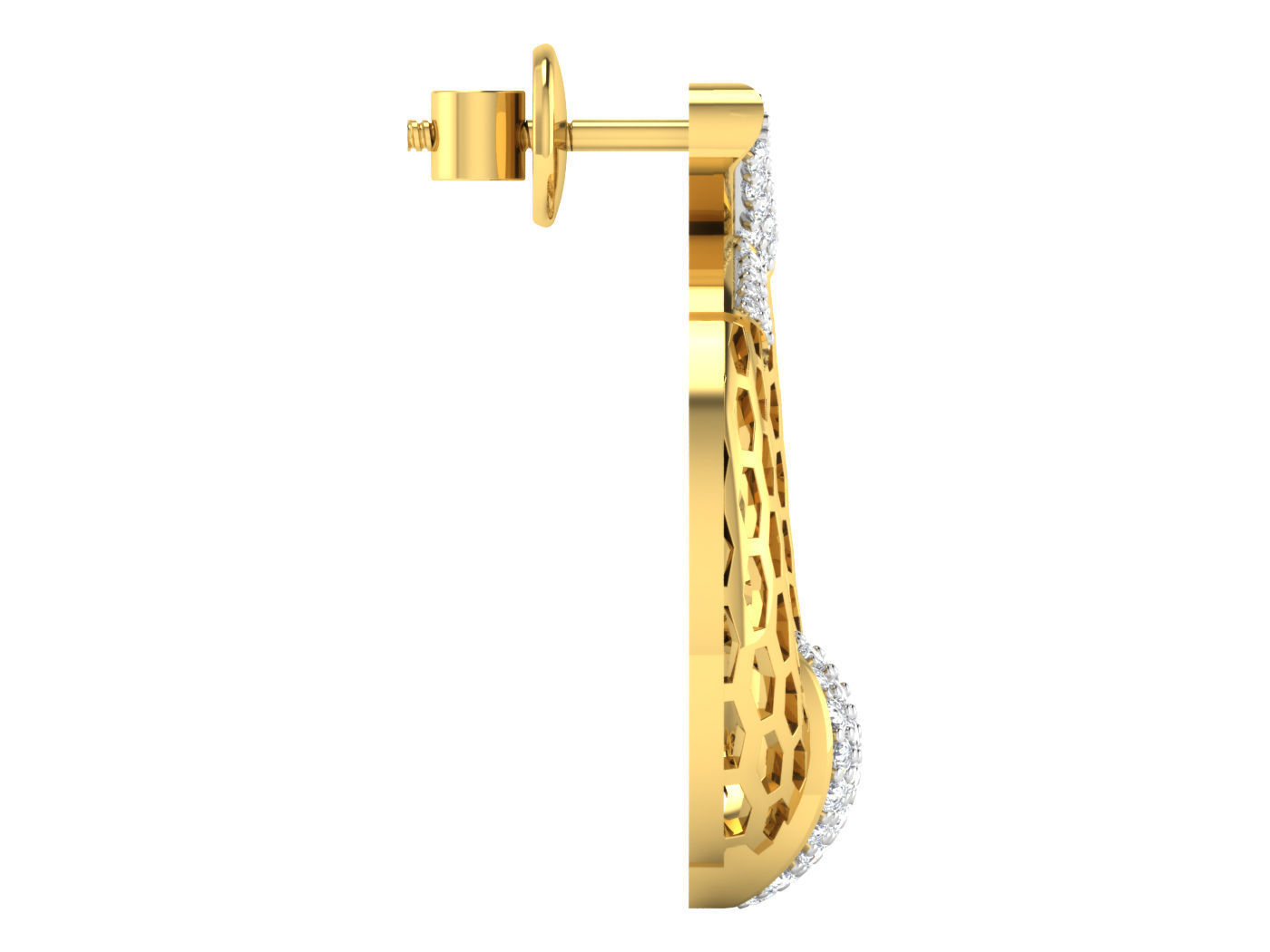 Wire Mesh High Jewelry Pendant Earrings Set 3dm stl obj mtl 3D print model_15