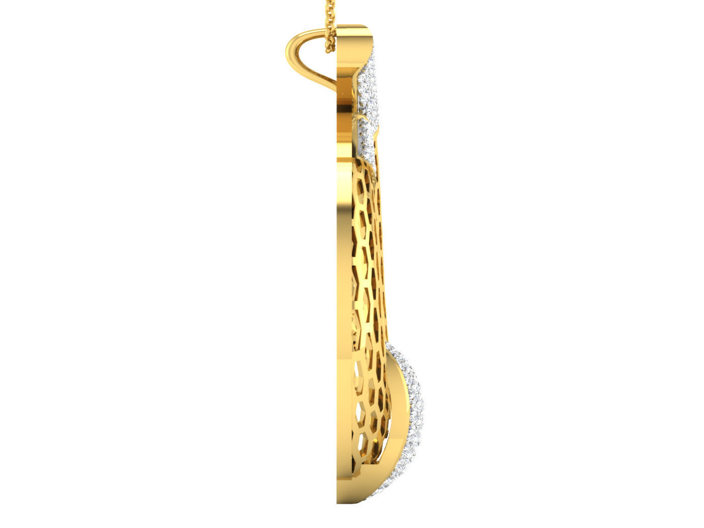 Wire Mesh High Jewelry Pendant Earrings Set 3dm stl obj mtl 3D print model_13