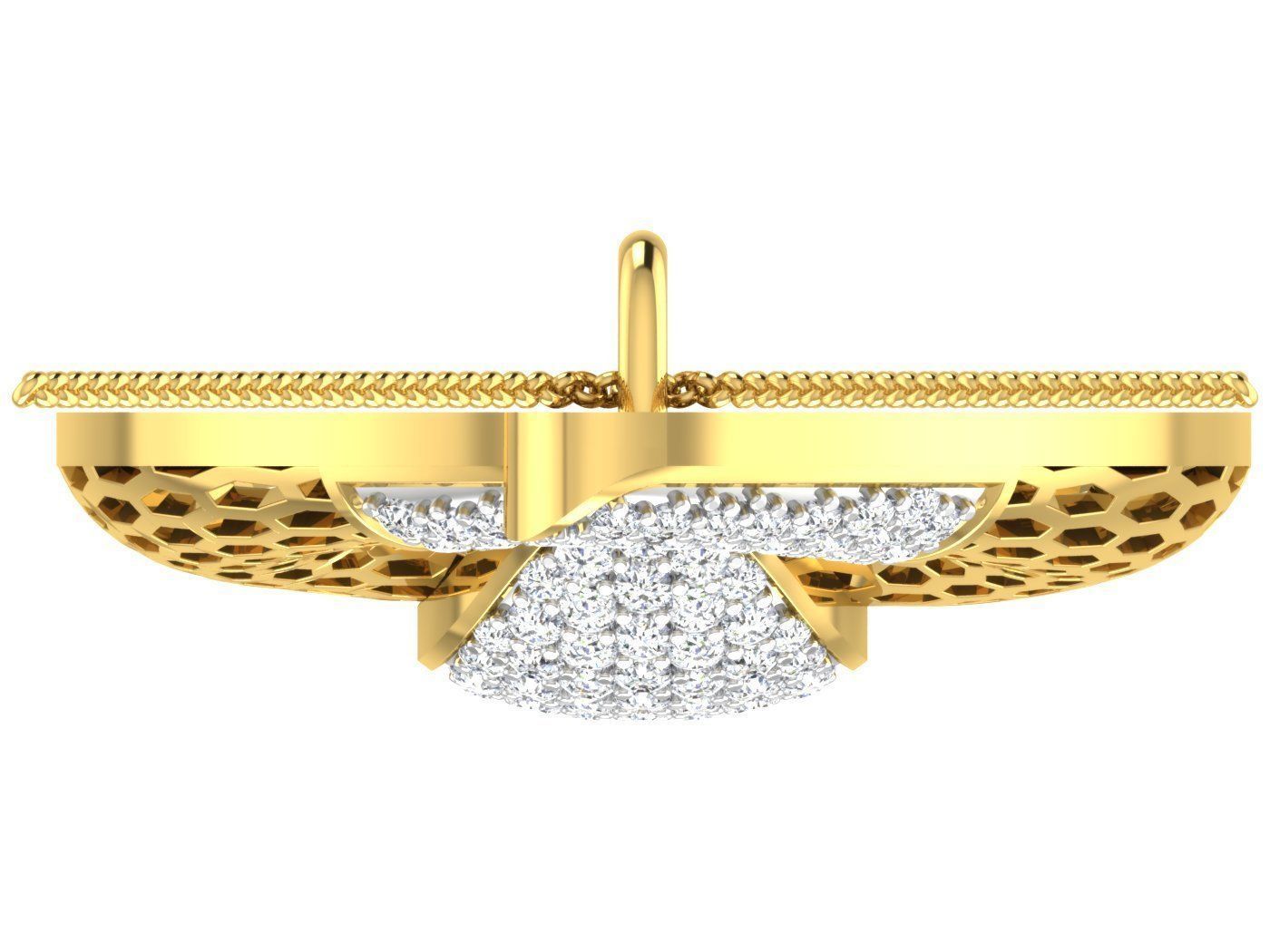 Wire Mesh High Jewelry Pendant Earrings Set 3dm stl obj mtl 3D print model_22