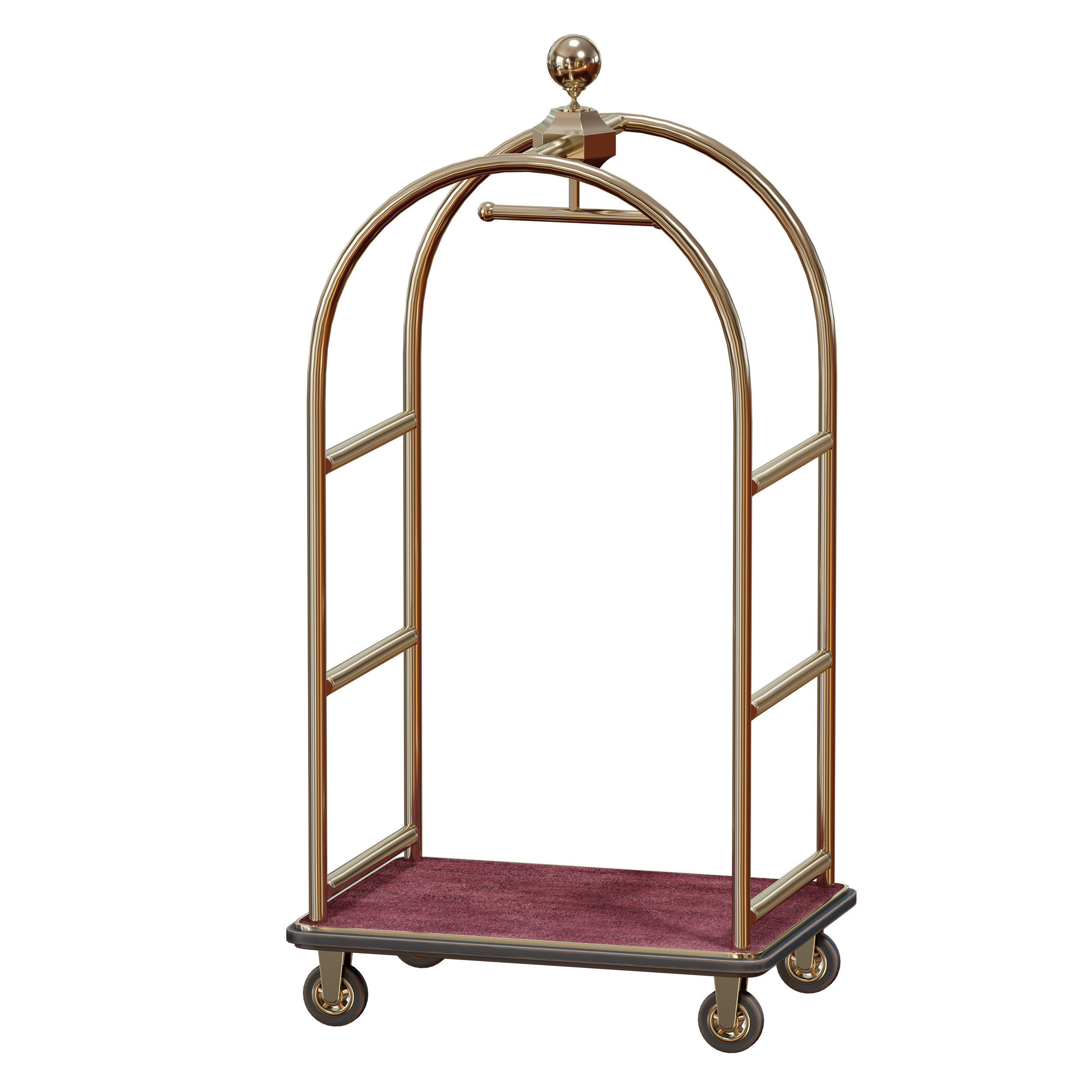 Hotel trolley on wheels 3D model_6