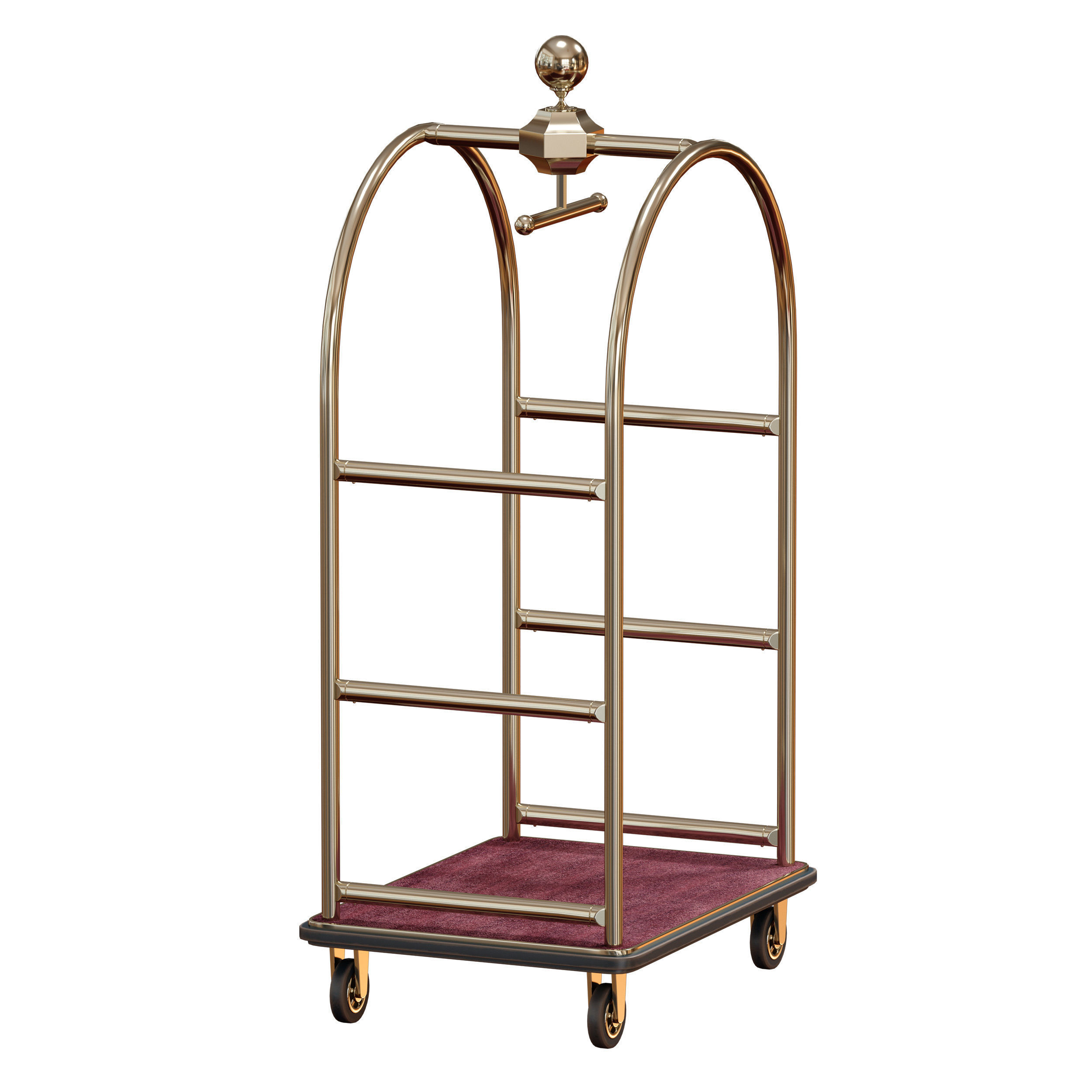 Hotel trolley on wheels 3D model_4