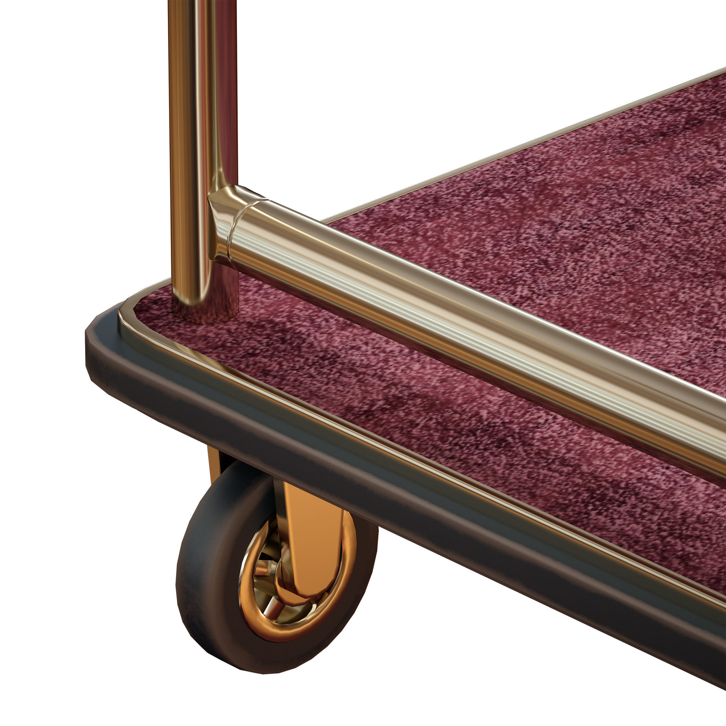 Hotel trolley on wheels 3D model_10
