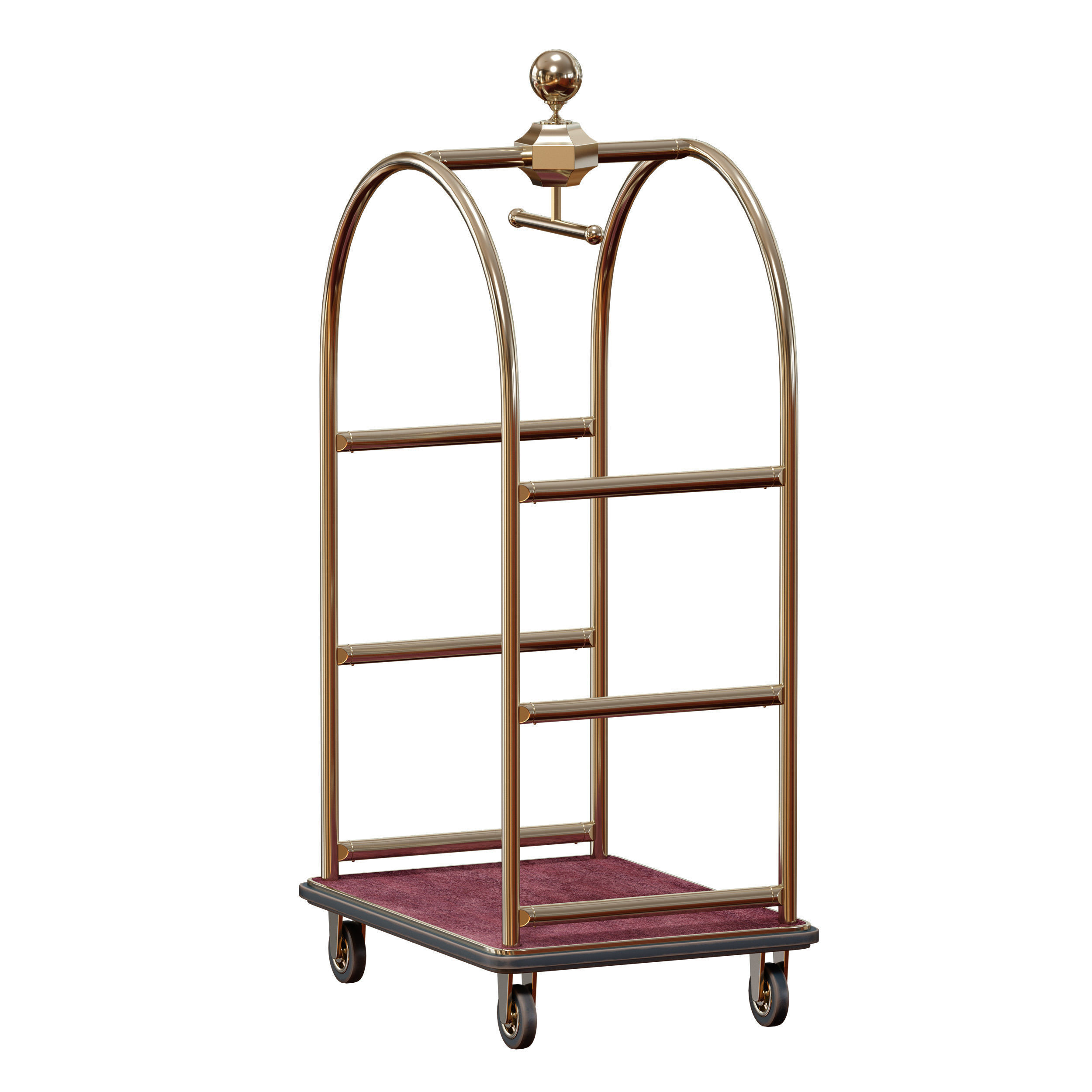 Hotel trolley on wheels 3D model_8