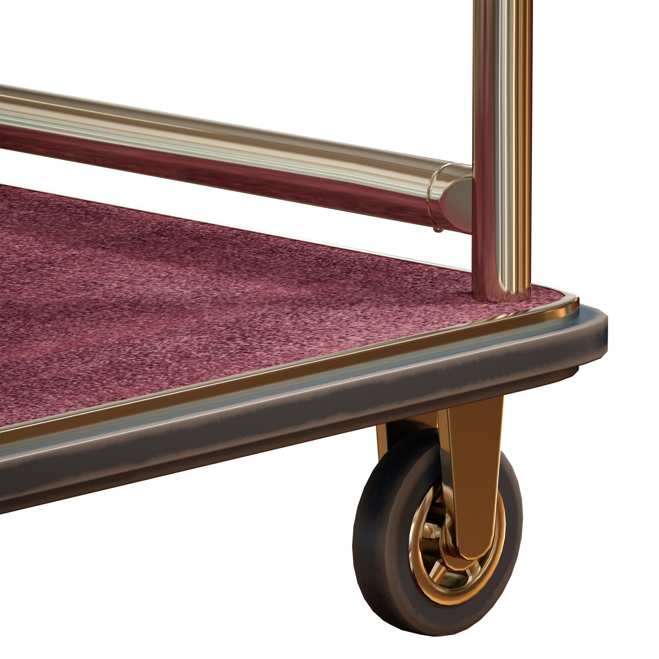 Hotel trolley on wheels 3D model_12