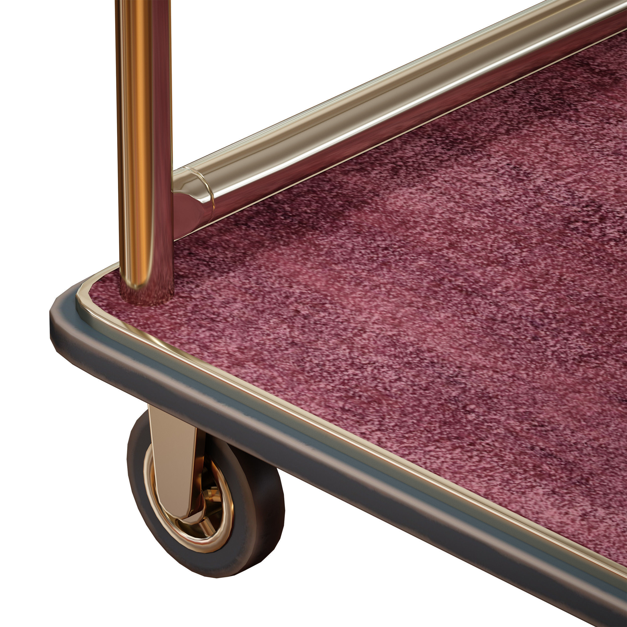 Hotel trolley on wheels 3D model_14
