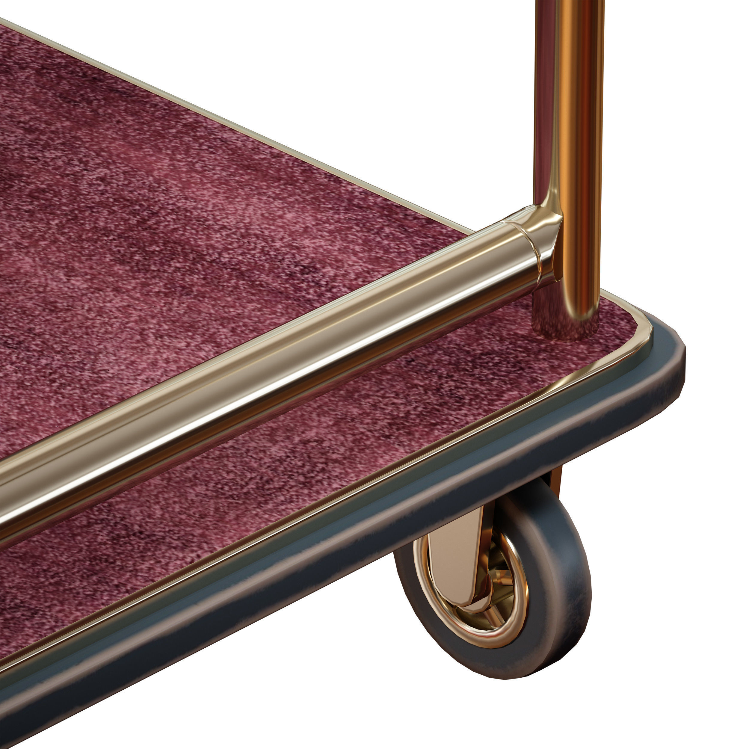 Hotel trolley on wheels 3D model_16