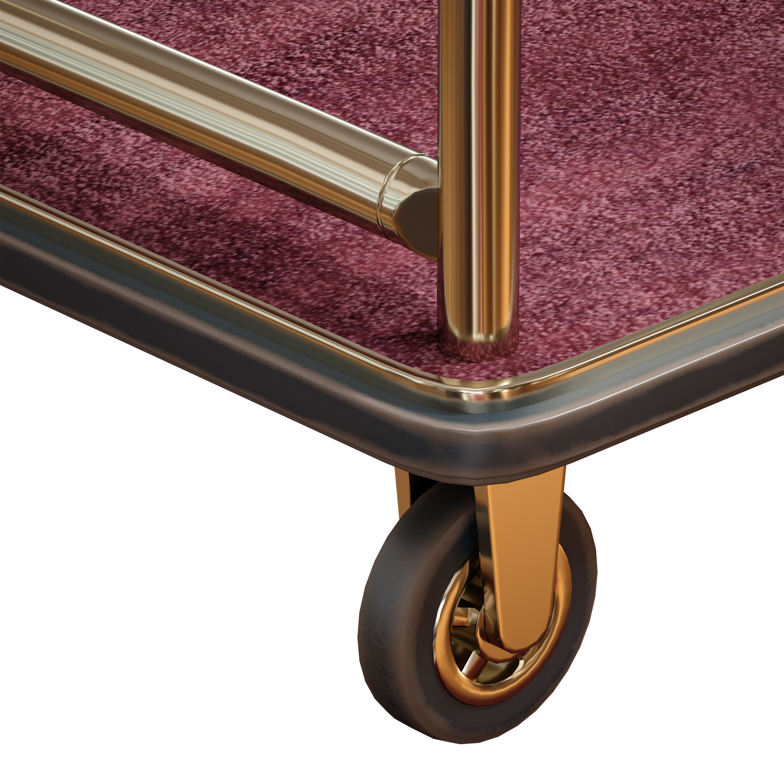 Hotel trolley on wheels 3D model_11
