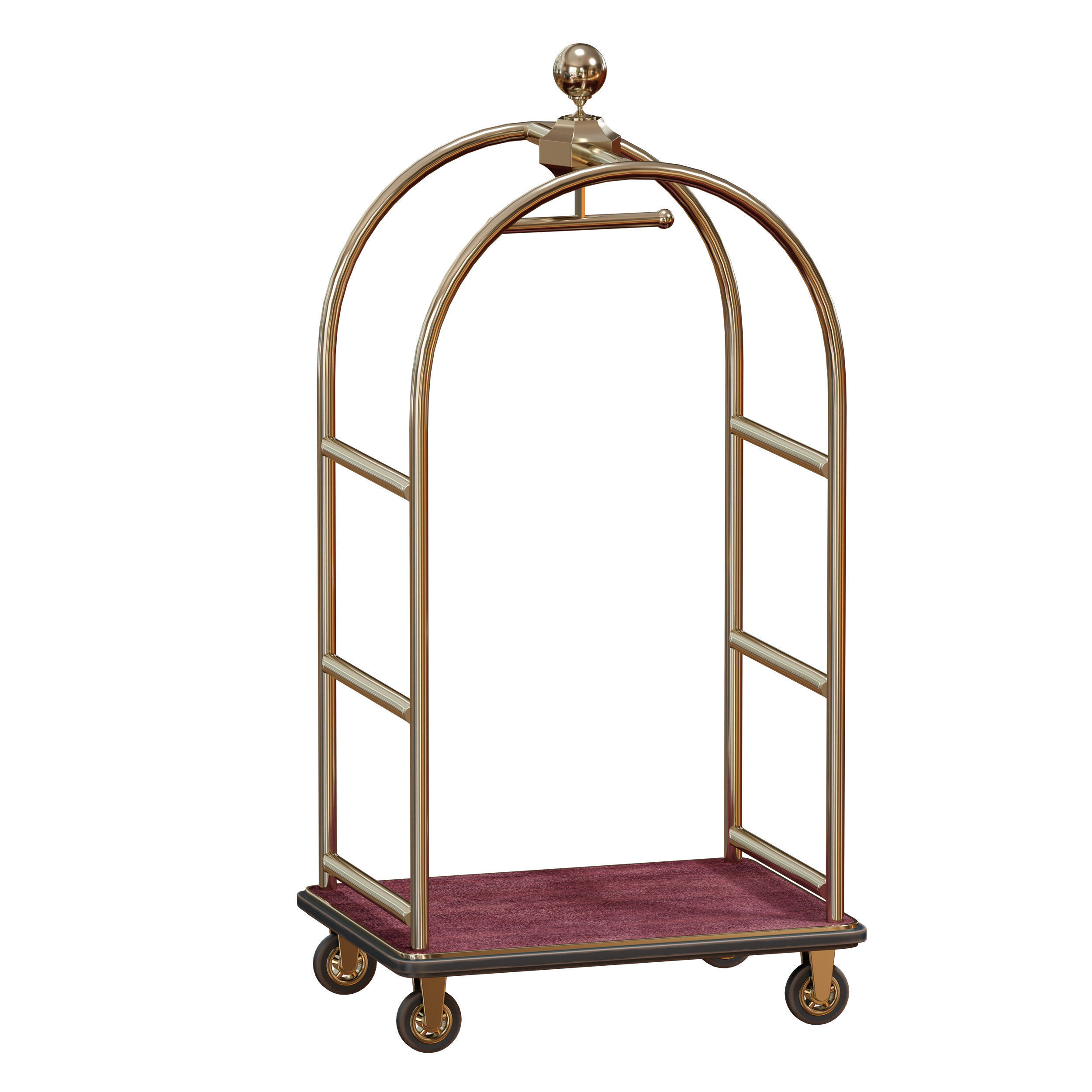 Hotel trolley on wheels 3D model_5