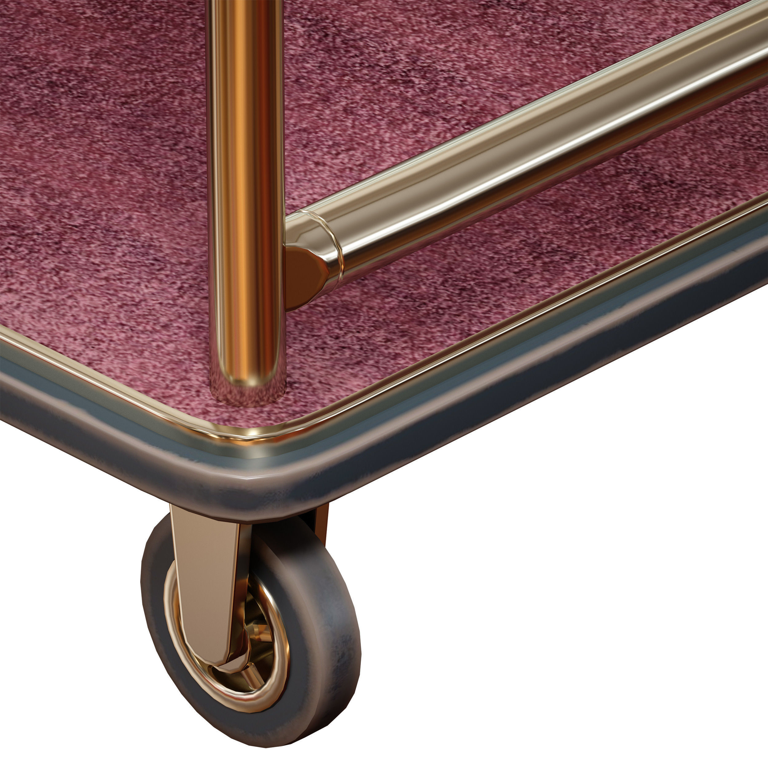 Hotel trolley on wheels 3D model_15