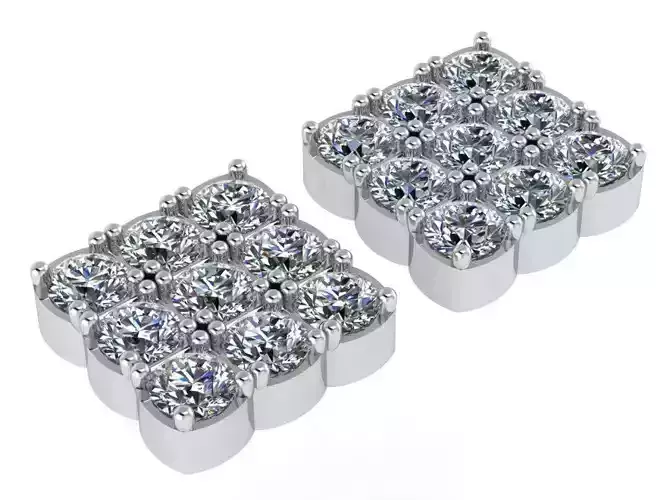 Square Diamond Earring 1582
