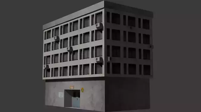 Building Apartment House FBX OBJ BLEND MTL Low-poly 3D model