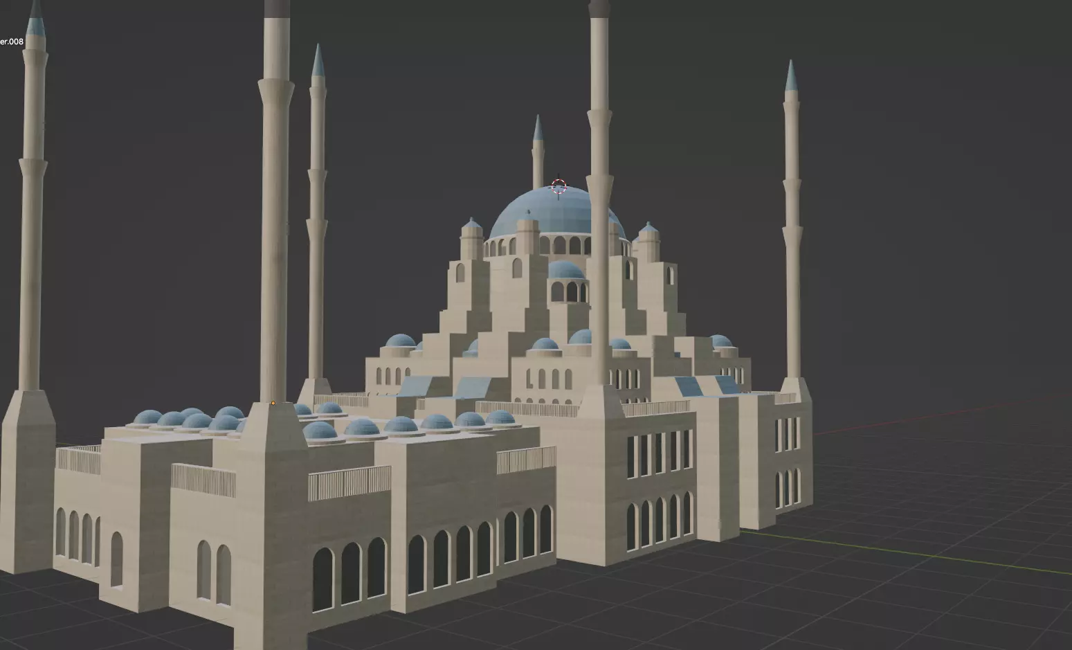 Adana Merkez Sabanci Camii Free low-poly 3D model