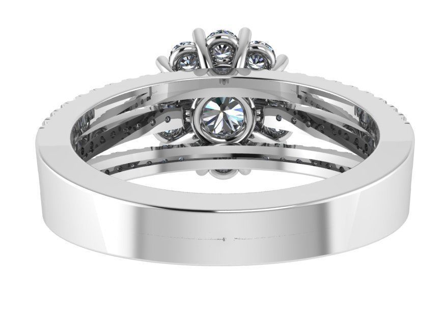 Round Halo Split Shank Ring 1589 3D print model_3
