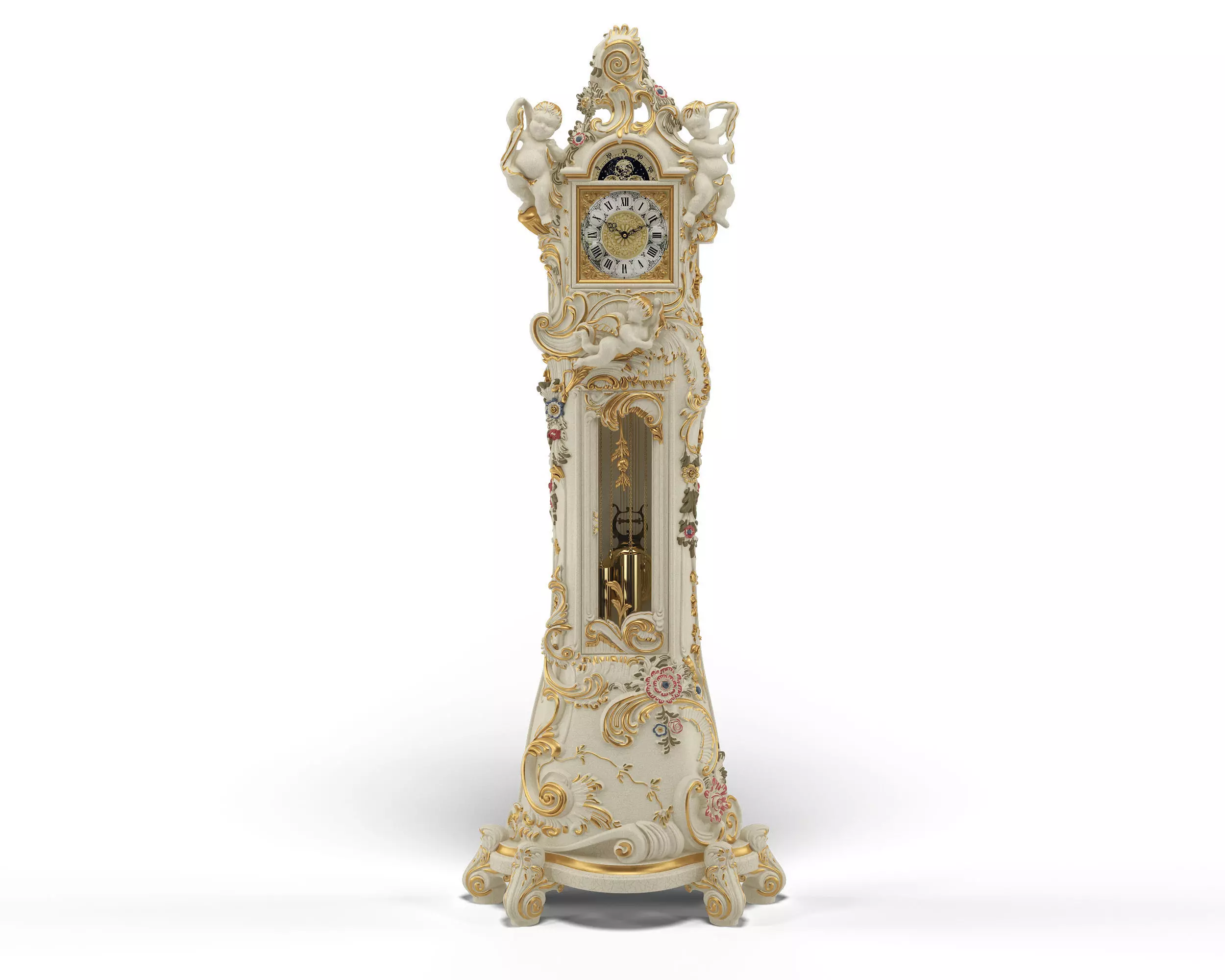 Luxury Grandfather Clock 3D model_0